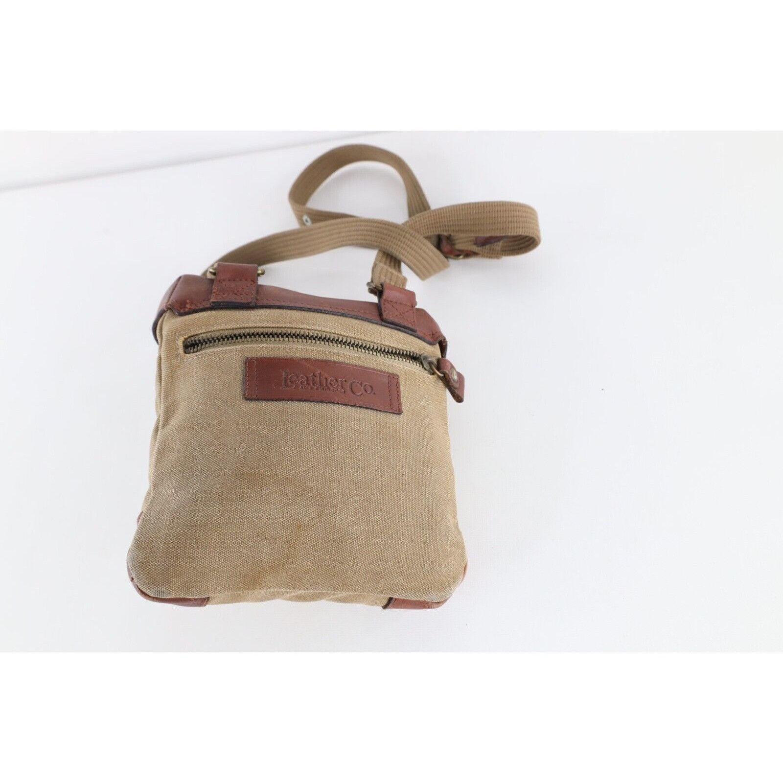 Vintage Vintage 90s Streetwear Canvas Leather Crossbody Shoulder Bag Size ONE SIZE - 4 Thumbnail