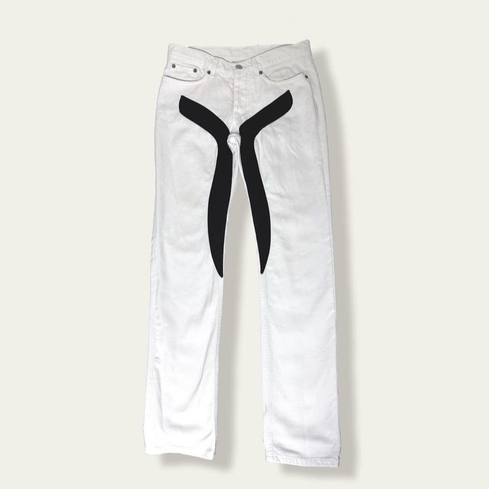 image of Ss03 Helmut Lang Scissor Runway Denim in White, Men's (Size 28)