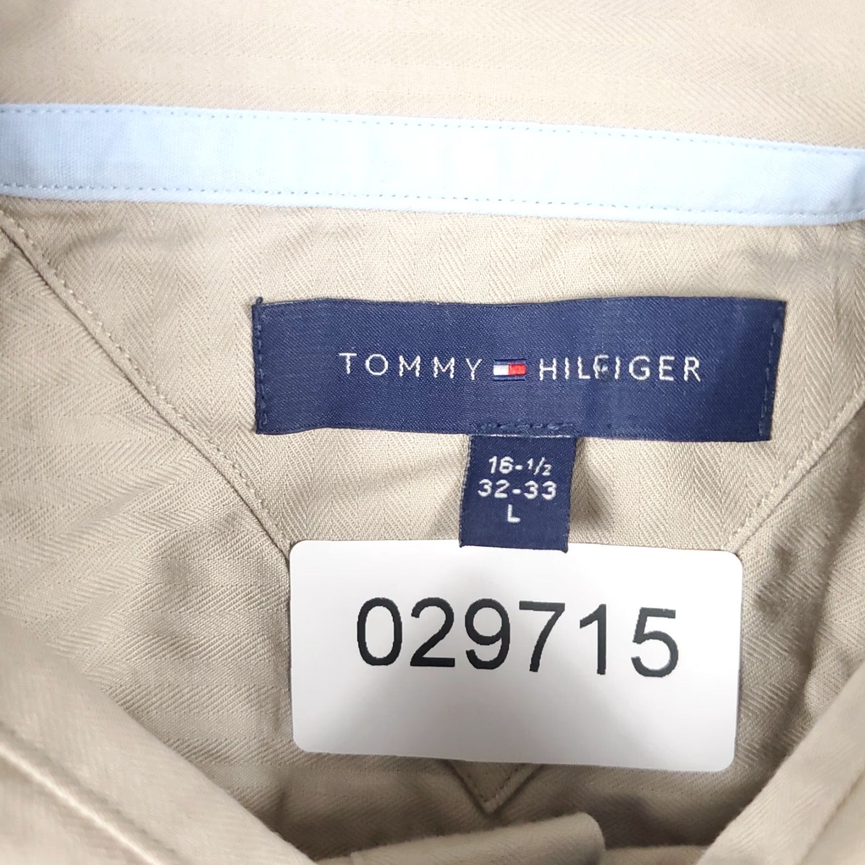 Tommy Hilfiger Tommy Hilfiger Button-Up Shirt Mens Large Beige Long Sleeve Casual Preppy Size US L / EU 52-54 / 3 - 7 Thumbnail