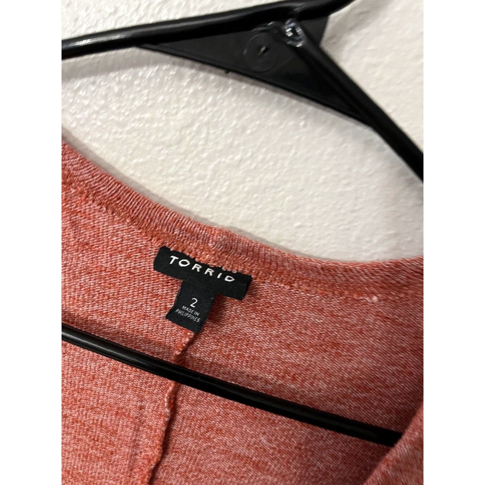 Torrid Torrid Cardigan Womens 2 Orange Short Dolman Sleeve Hacci Open Front Stretch Sweater Size XS / US 0-2 / IT 36-38 - 3 Thumbnail