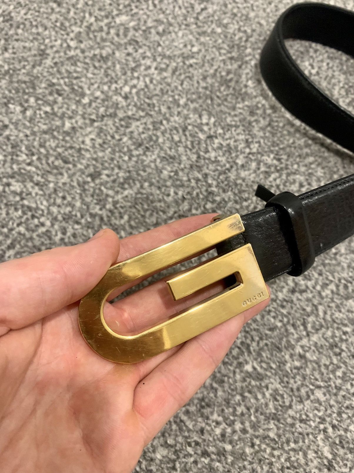 Gucci Vintage Gucci Big “G” Leather Belt Size ONE SIZE - 2 Thumbnail