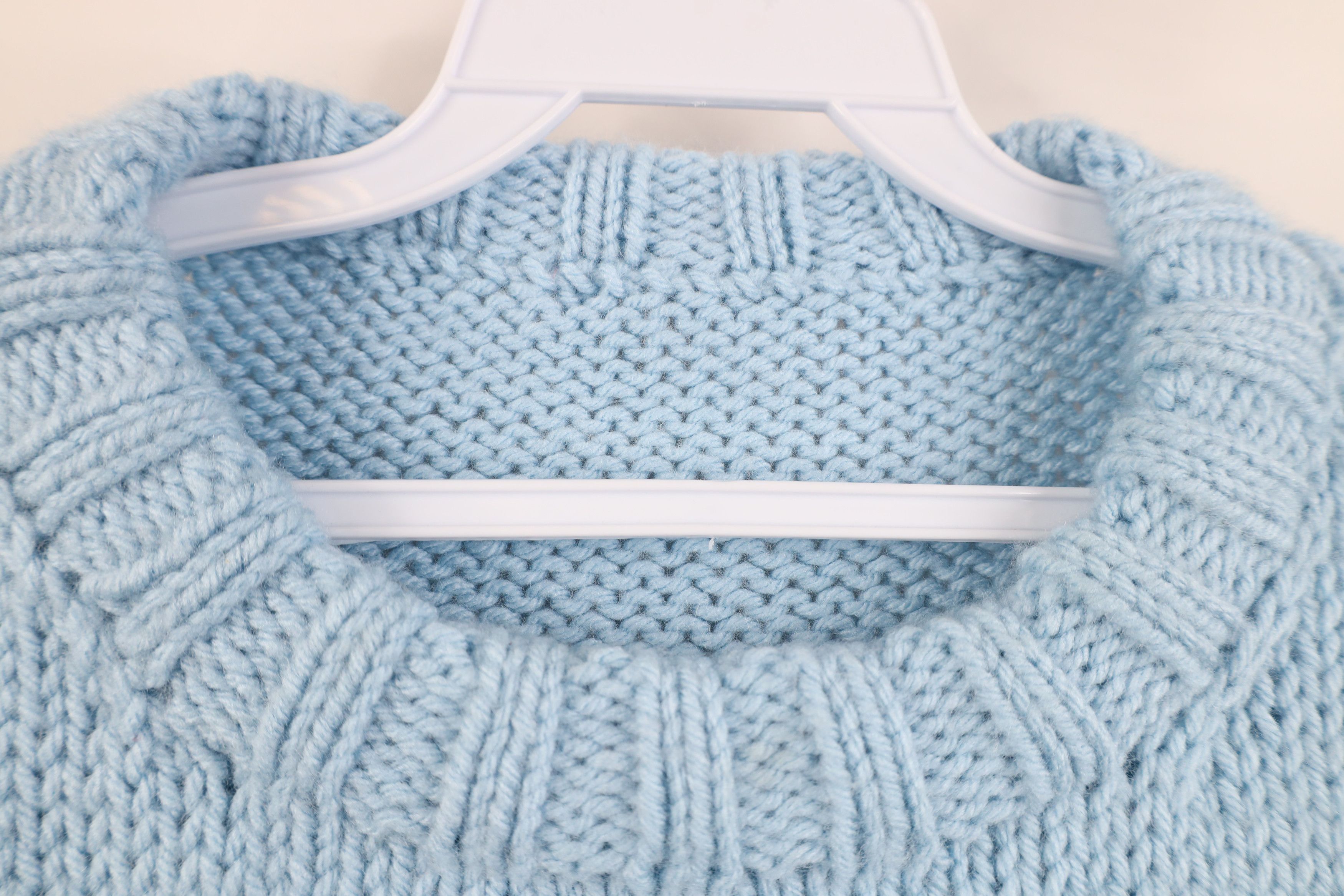 Vintage Vintage 70s Streetwear Chunky Ribbed Cable Knit Sweater Blue Size XXL / US 16-18 / IT 52-54 - 4 Thumbnail