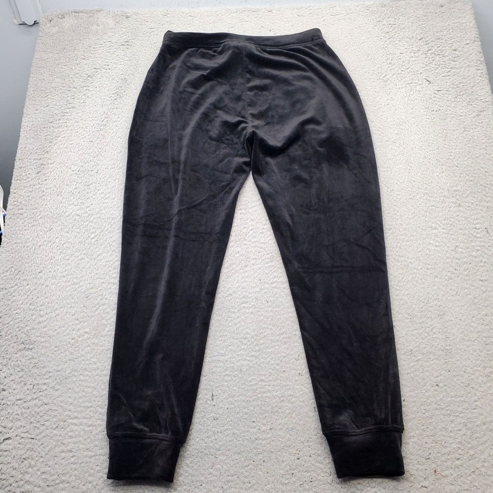House of Harlow House Of Harlow 1960 Velour Pants Womens M Black Fleece Lined Tapered Leg Shirt/Pants Size 32" / US 10 / IT 46 - 2 Thumbnail
