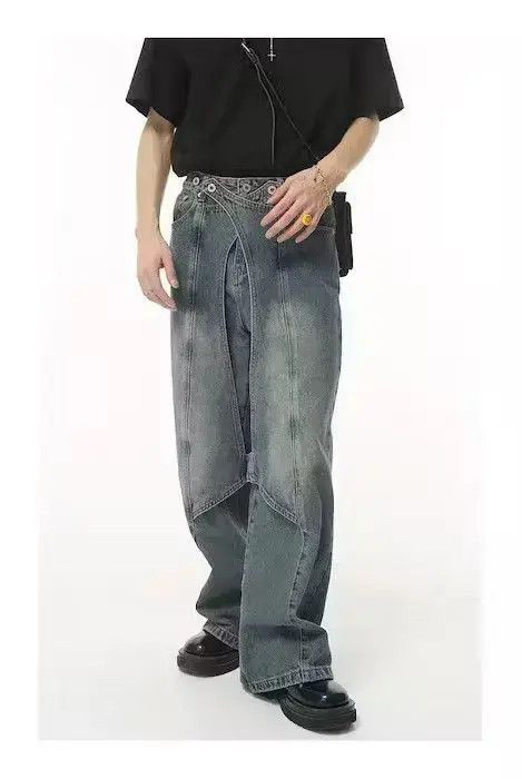Japanese Brand × Jean × Vintage Spliced Baggy jeans Size US 30 / EU 46 - 1 Thumbnail