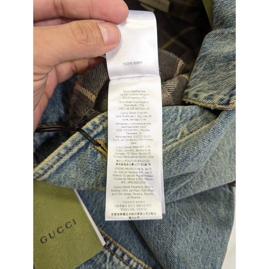 Gucci o1rshd1 Organic Denim Check Jacket in Light Blue/Mix Size US L / EU 52-54 / 3 - 19 Thumbnail
