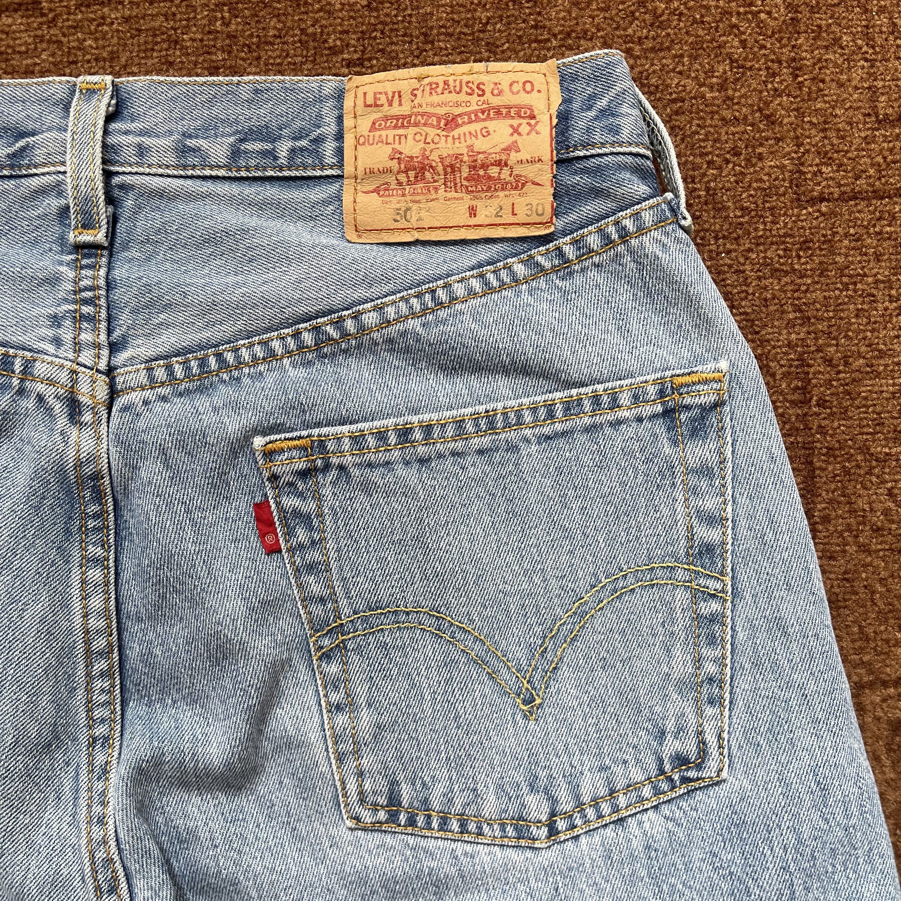 Jean × Vintage 90s Vintage Levi's 501 Blue white Jeans 32x30 Size US 32 / EU 48 - 6 Thumbnail