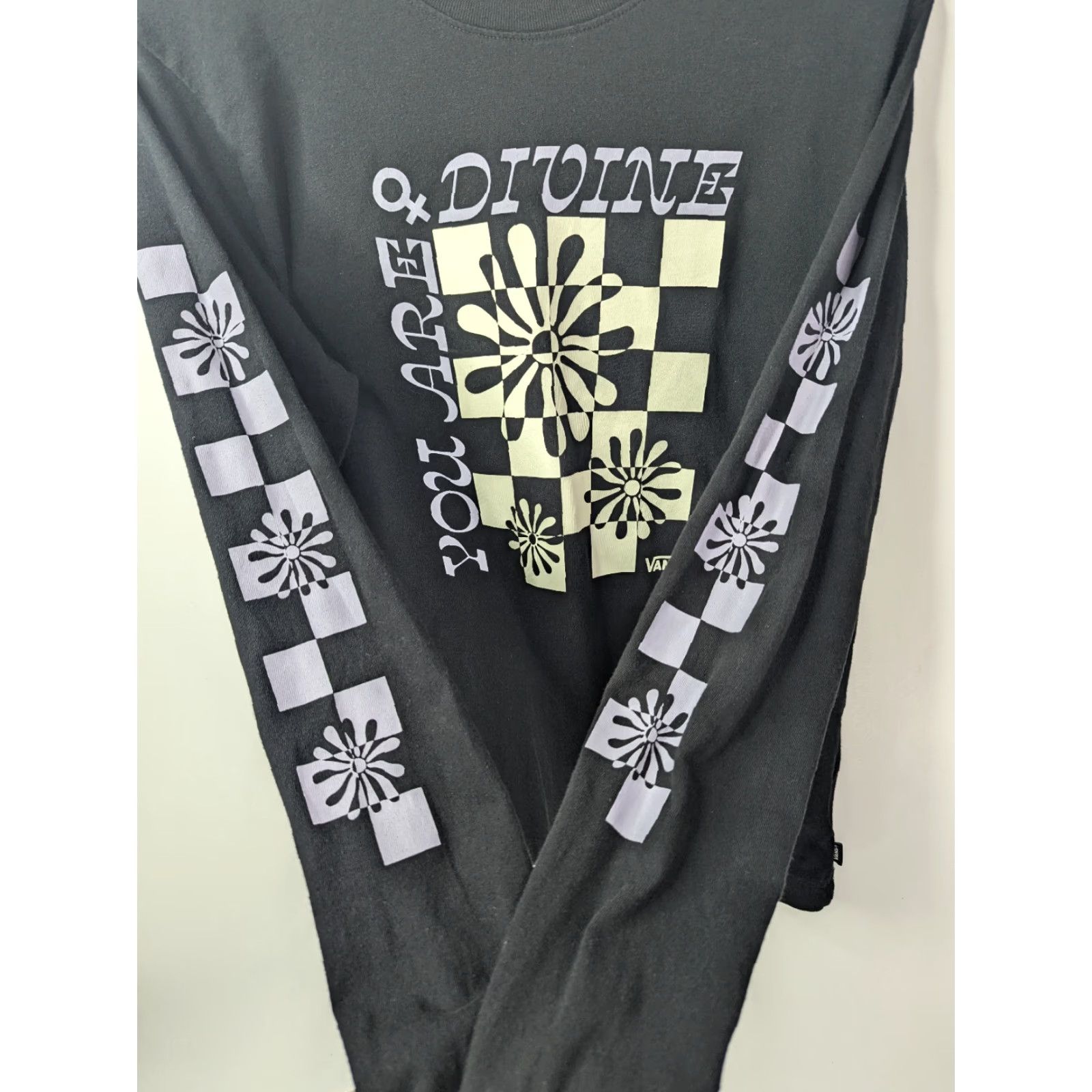 Vans VANS Womens T-Shirt Shirt Black 100% Cotton Logo Casual Sleeve Long Sleeve Regular M US Vintage: No Size M / US 6-8 / IT 42-44 - 3 Thumbnail