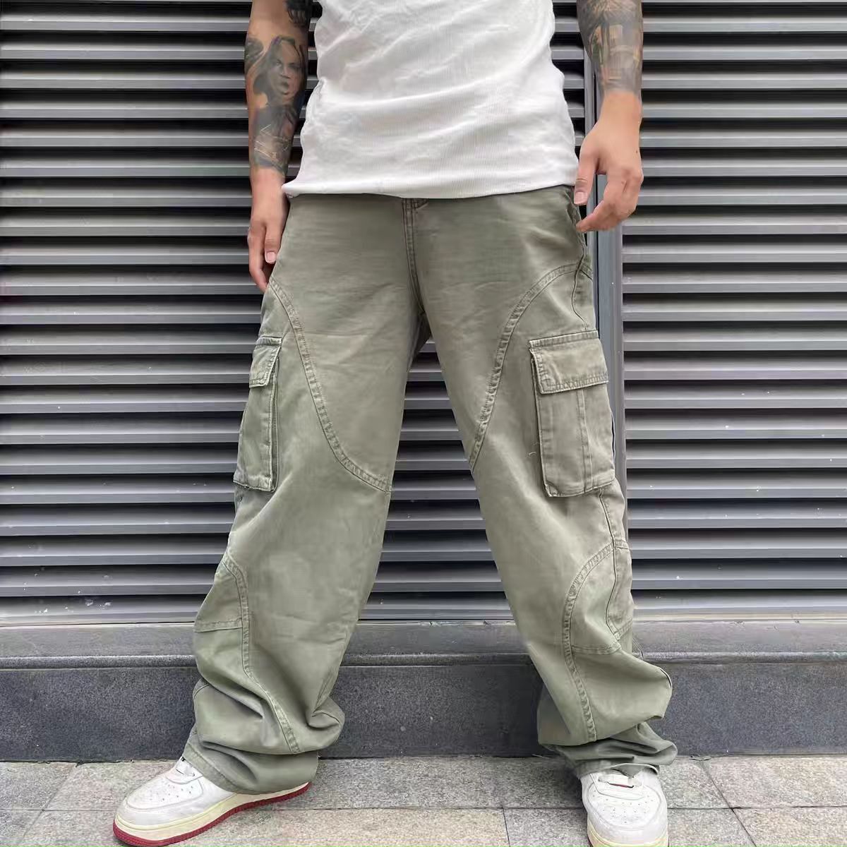 Japanese Brand Street Hip Hop Retro Heavy Duty Cargo Pants 