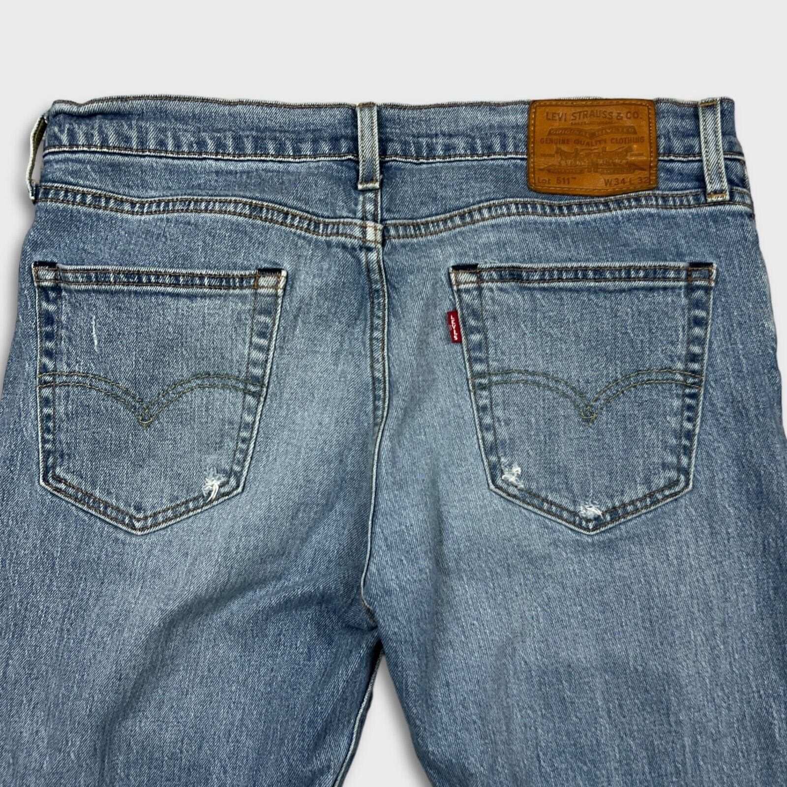 Levi's × Vintage Levi's 511 Jeans Mens 34x32 Slim Fit Distressed Denim Pants Size US 34 / EU 50 - 5 Thumbnail