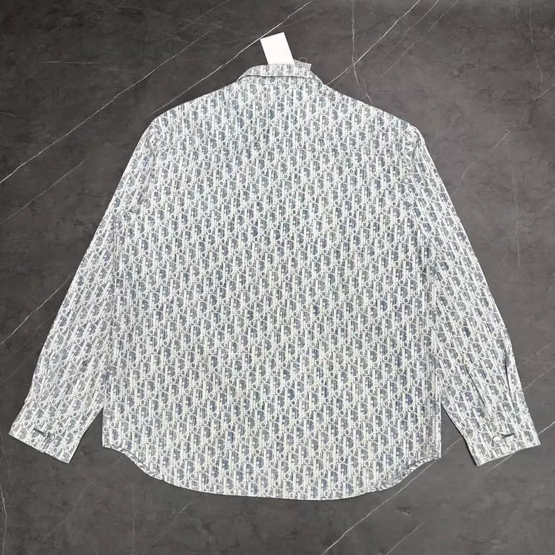 Dior DIOR WaterWashed Blue Denim Logo Shirt-2506 Size US M / EU 48-50 / 2 - 8 Thumbnail