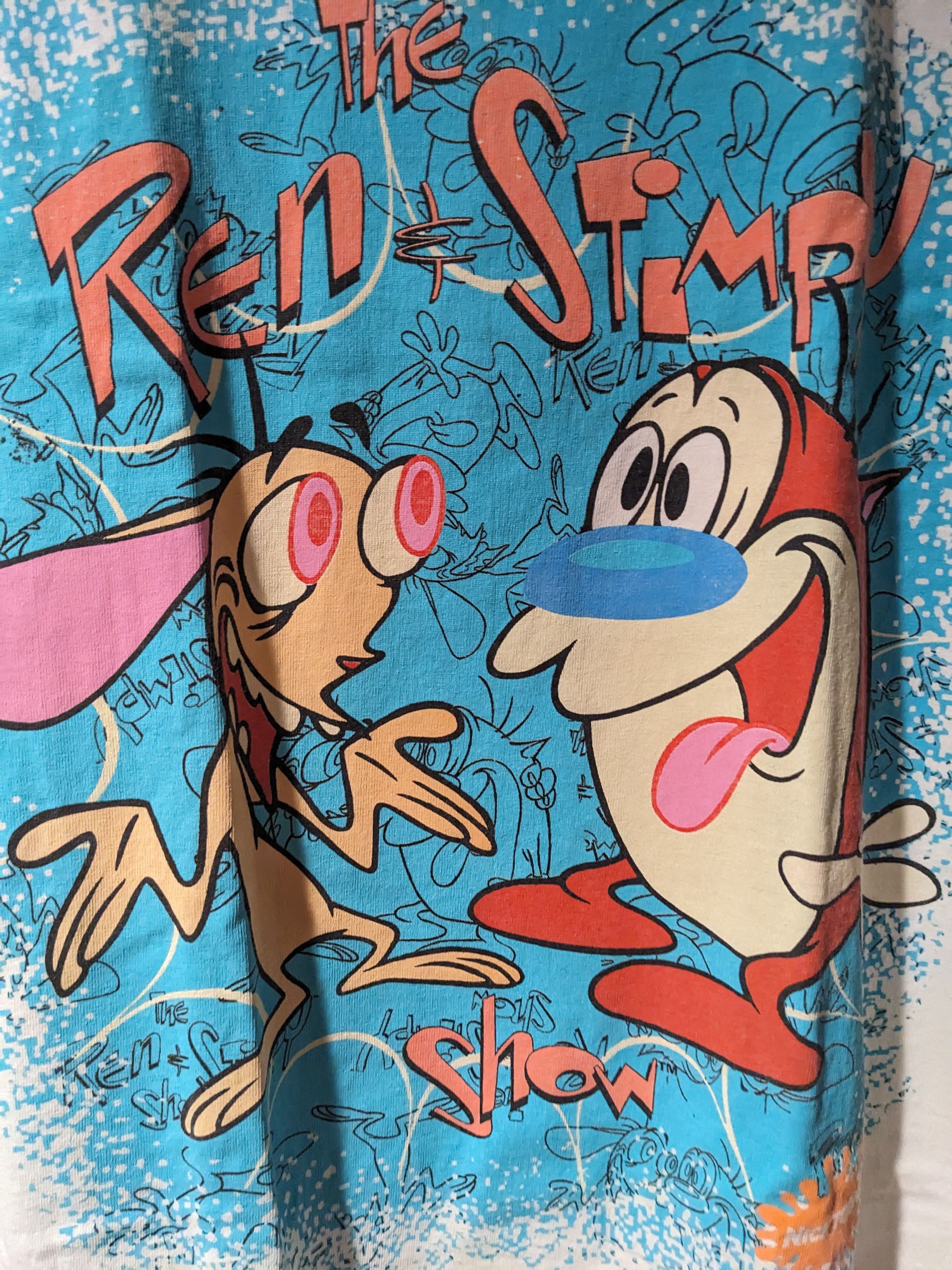Nickelodeon × Vintage Vintage 1991 Ren and Stimpy Nickelodeon White Large T-Shirt Size US L / EU 52-54 / 3 - 2 Thumbnail