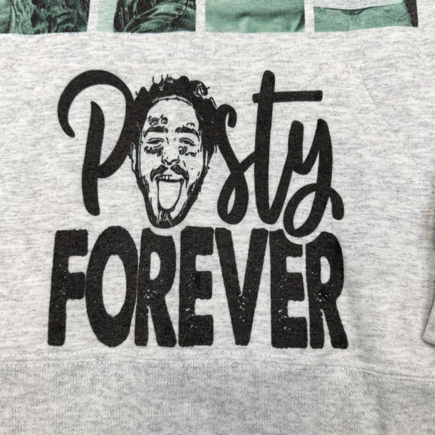 Jerzees Post Malone AOP Hoody Mens Small Posty Forever Graphic Band Street Jerzees Hoodie Mens S Gray Graphic Print Post Malone Theme Music Vintage No Size US S / EU 44-46 / 1 - 3 Thumbnail