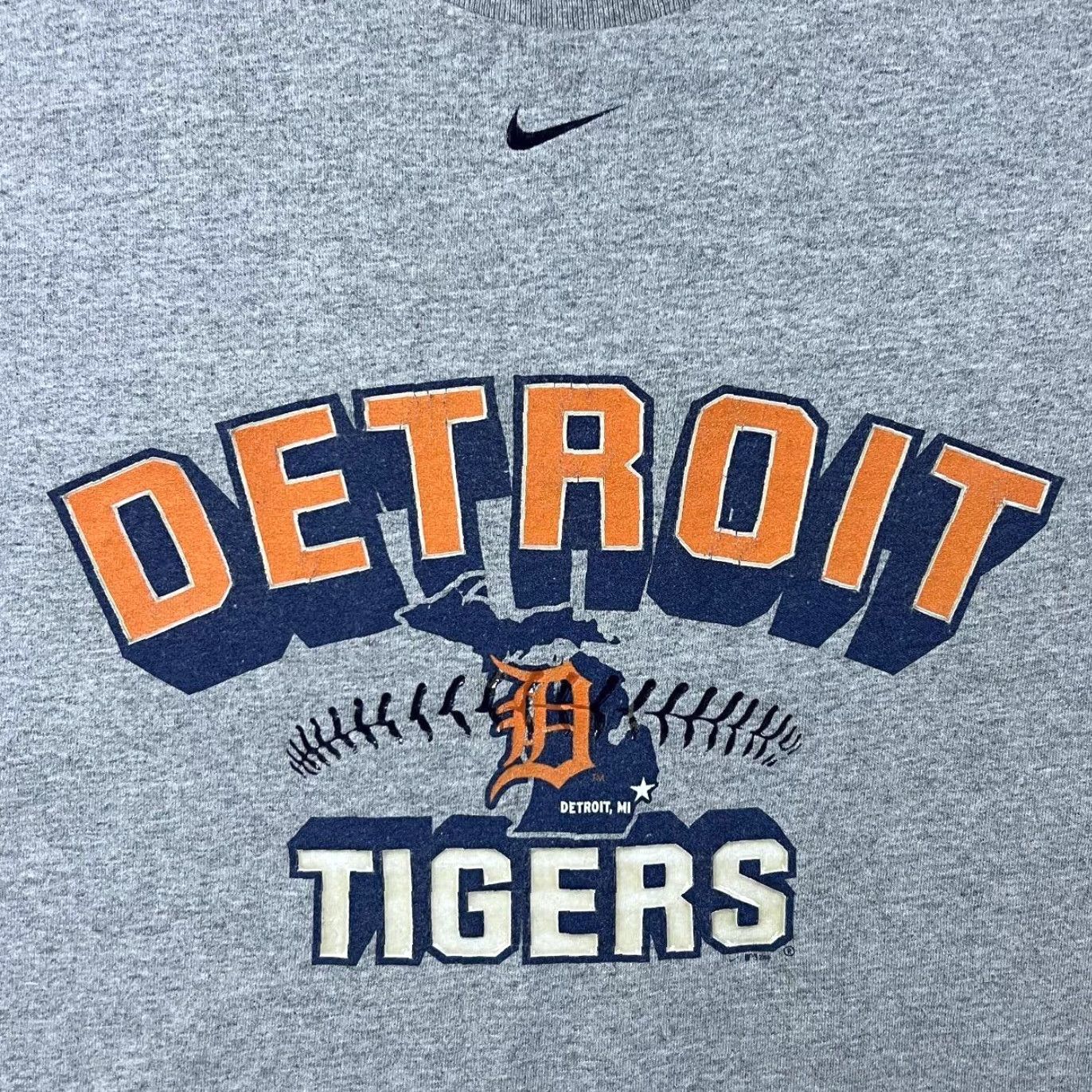 Nike VINTAGE Nike Team MLB Detroit Tigers Graphic Grey T-Shirt Mens Large XL Size US L / EU 52-54 / 3 - 3 Thumbnail
