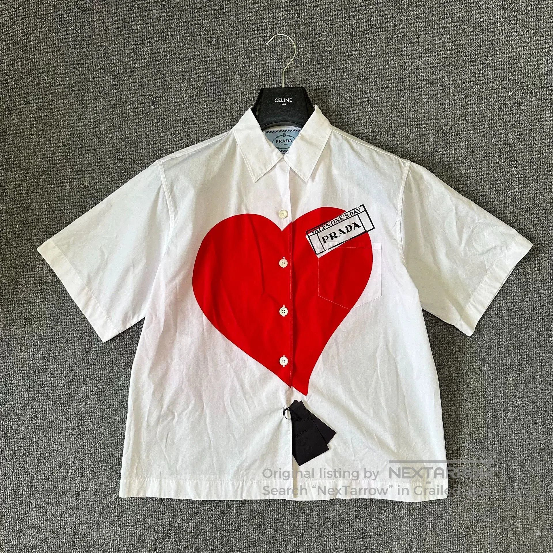 Prada Prada Valentine's Limited Heart Slogan Shirt. Size S / US 4 / IT 40 - 1 Thumbnail