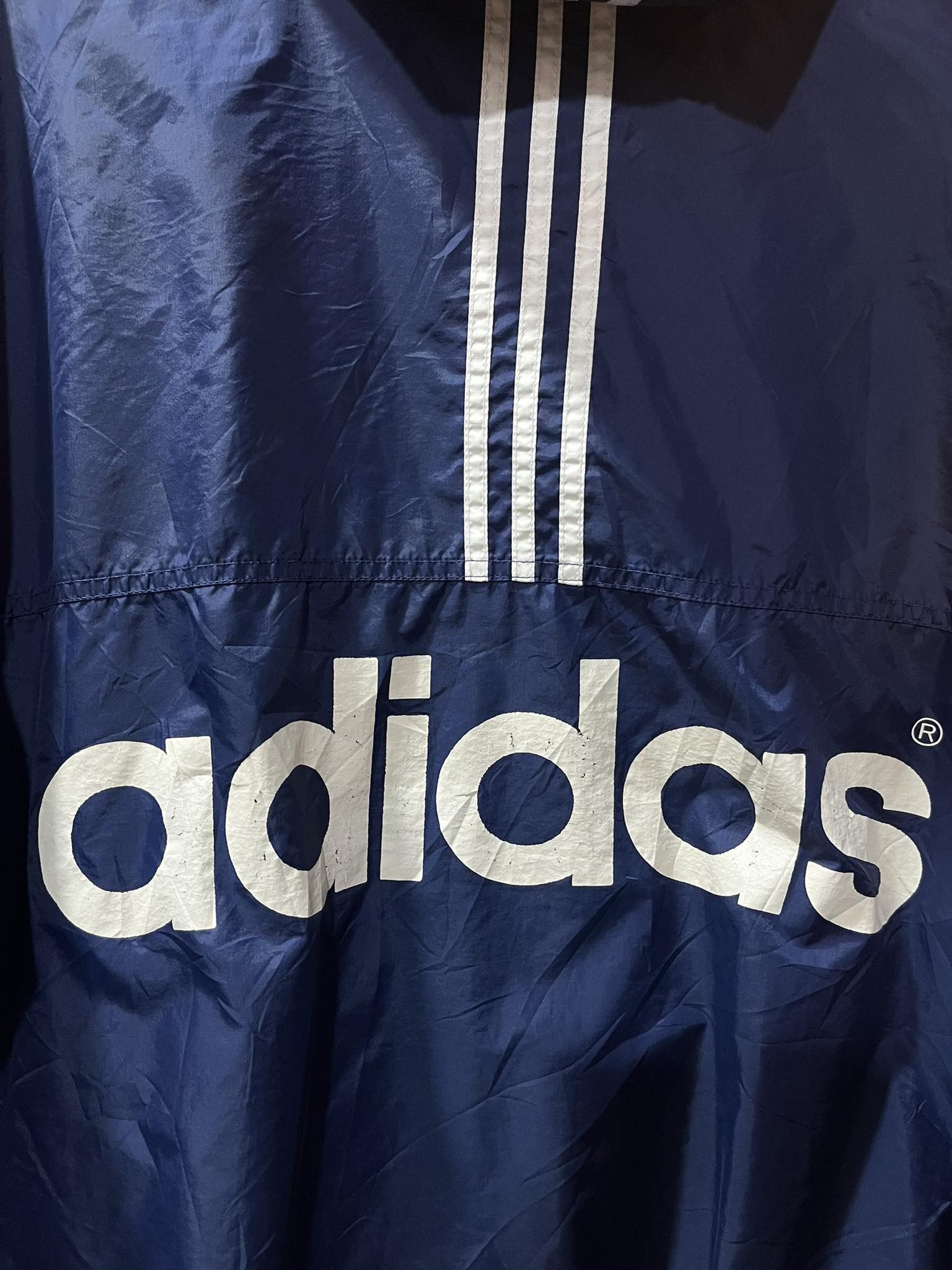 Adidas Adidas 3-Stripes Windbreaker Hoodie Jacket Logo Size US L / EU 52-54 / 3 - 4 Thumbnail