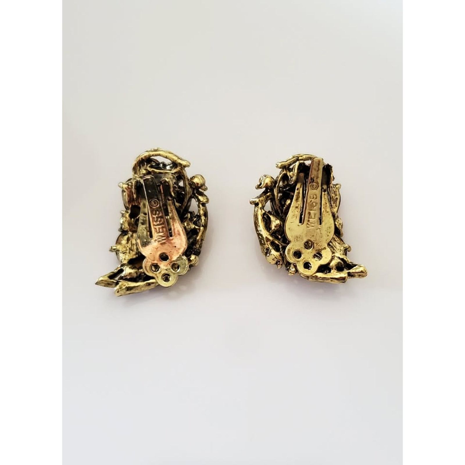 Other Vintage Mid-Century Amber Rhinestone Earrings by Weiss Size ONE SIZE - 3 Thumbnail