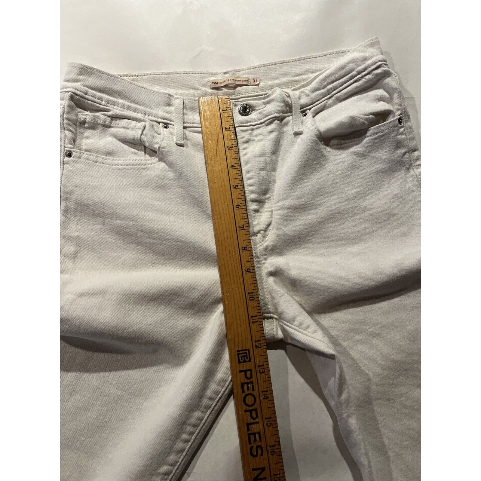 Levi's Levi’s 724 Jeans Womens 31 32x24 High Straight Raw Hem White Size 31" - 8 Thumbnail