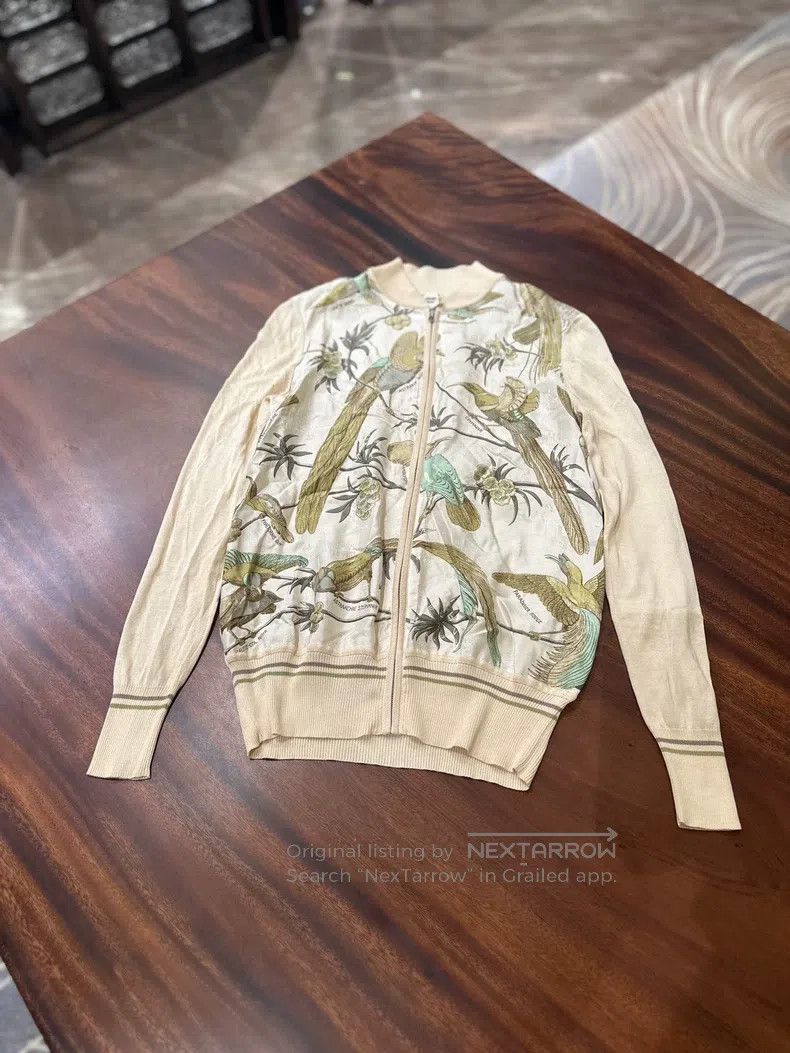 Hermes Hermes Silk Animal Pattern Zipper Sweater Jacket, Silk Ble Size XS / US 0-2 / IT 36-38 - 1 Thumbnail