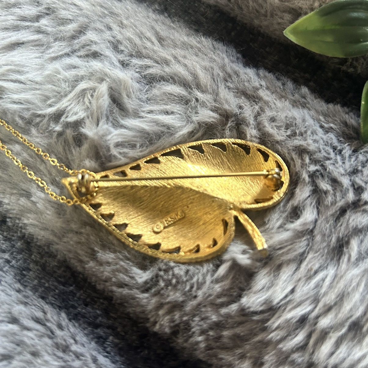 Vintage Vintage 60s B.S.K. gold di-cut textured leaf brooch Size ONE SIZE - 9 Thumbnail