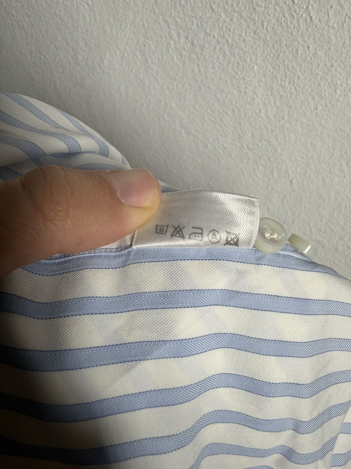 Loro Piana Loro Piana Blue White Striped Cotton Dress Shirt M/L 15¾ 40 Size US M / EU 48-50 / 2 - 6 Thumbnail