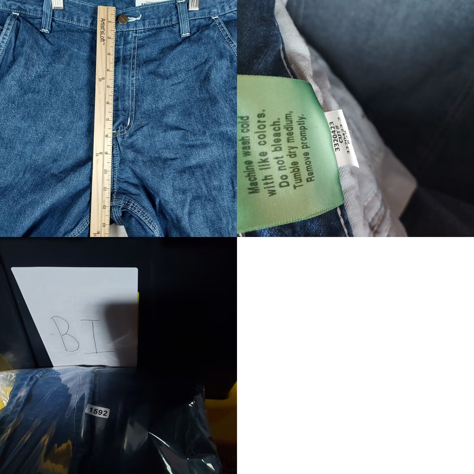 Carhartt Carhartt Mens Jeans 33x32 Denim Straight Leg Blue 5-Pocket Zip Mid Rise Relaxed Regular Inseam 32" - Cotton Heavyweight Workwear Size US 33 - 8 Thumbnail