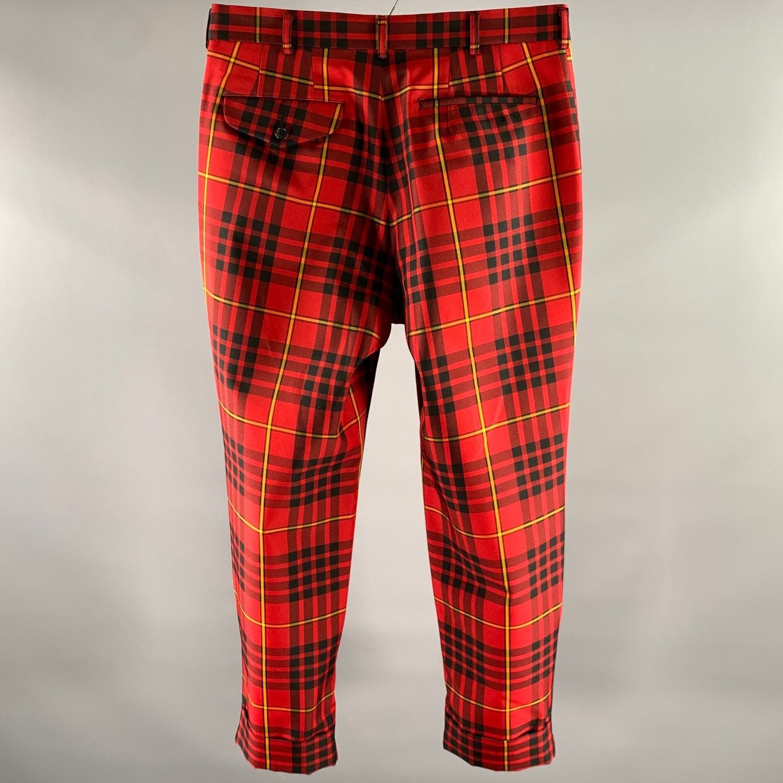 Comme des Garcons Homme Plus COMME des GARCONS HOMME PLUS M Red Black Yellow Tartan Pants Size US 30 / EU 46 - 3 Thumbnail