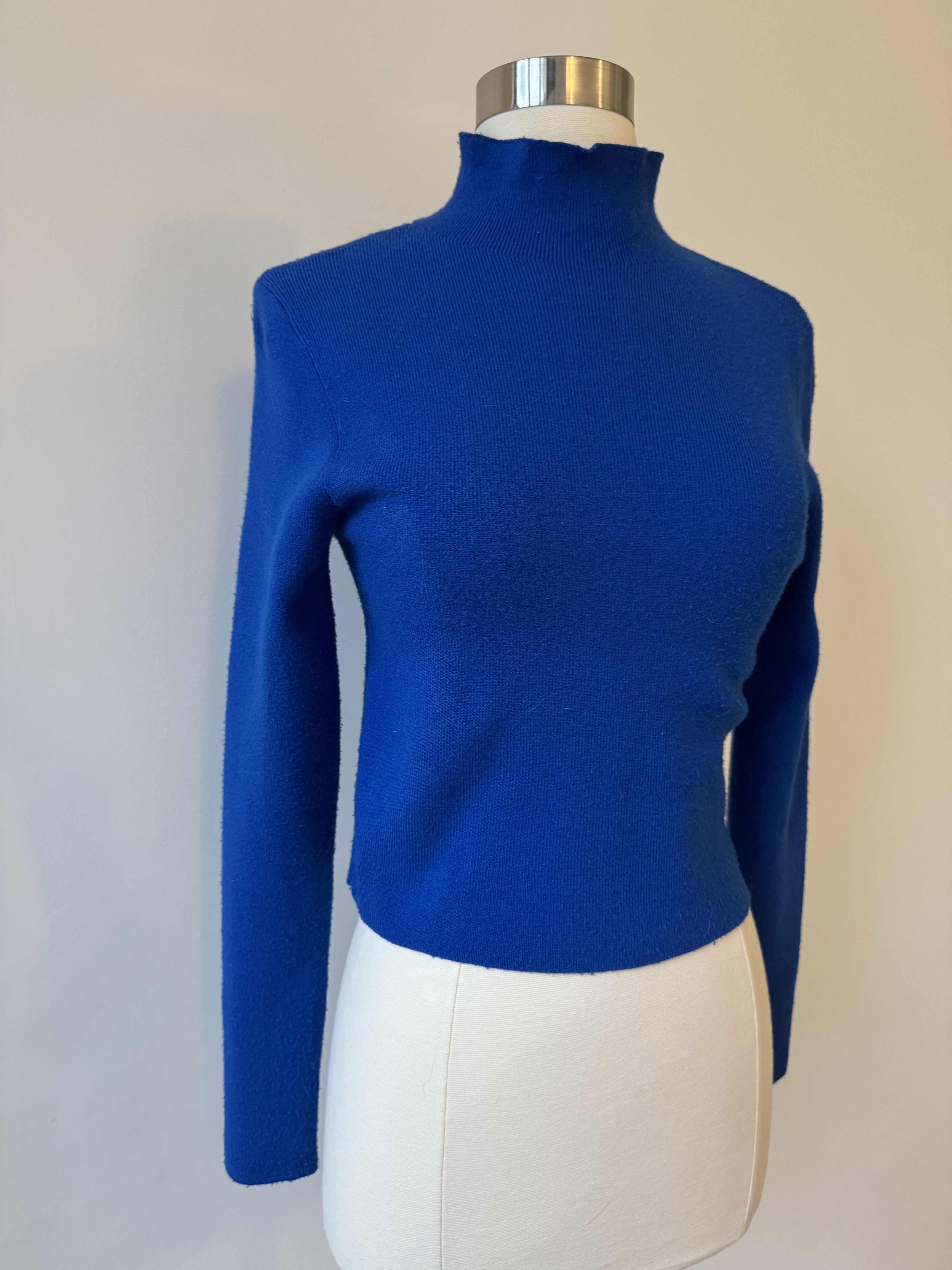 Alice + Olivia Alice + Olivia Ciara Mock Neck Pullover Sweater - Royal Blue Size M / US 6-8 / IT 42-44 - 4 Thumbnail