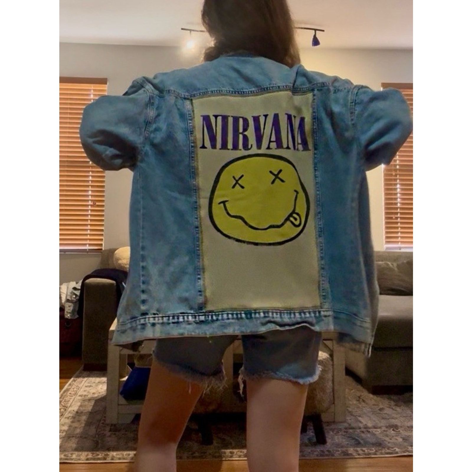 Other NIRVANA Denim Jacket 90s Punk Rock Retro Vintage Checkered M Size M / US 6-8 / IT 42-44 - 1 Thumbnail