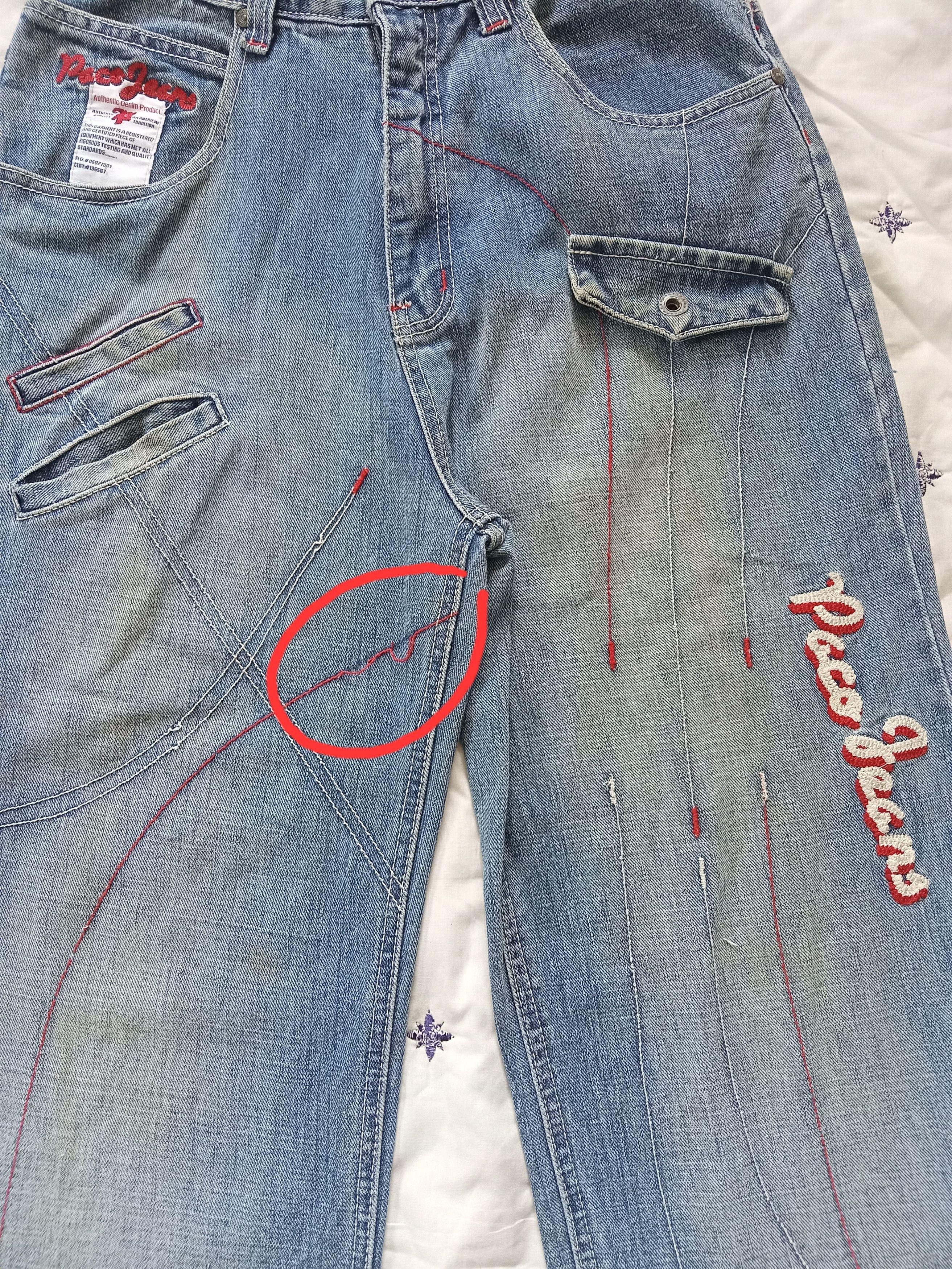JNCO × Japanese Brand Vintage PACO Distressed Embroidered Baggy Jeans Size US 29 - 12 Thumbnail