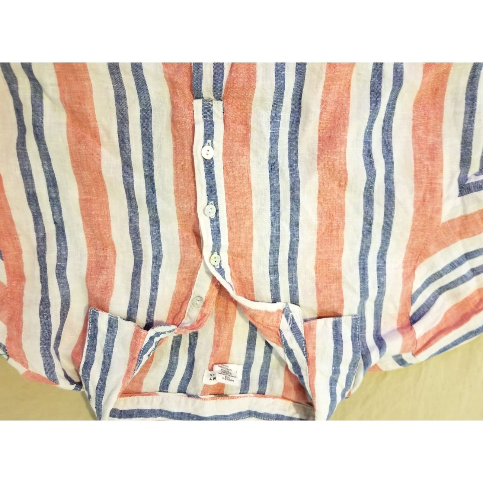 Vintage Artisan NY Shirt Blouse L Red Linen Long Sleeve Womens Regular (Adult) Size L / US 10 / IT 46 - 2 Thumbnail