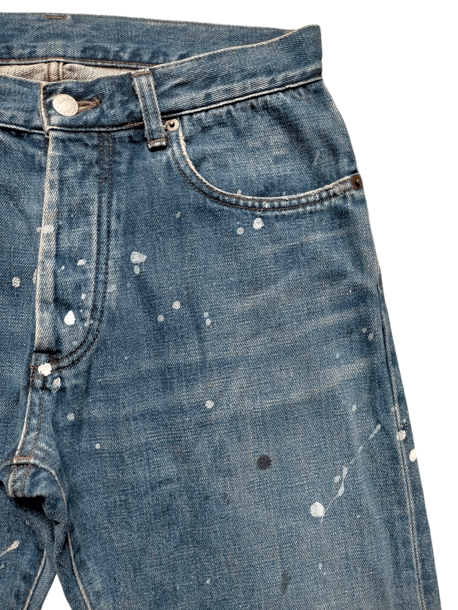 Hysteric Glamour × Japanese Brand Made in Japan Liberto Painted Denim selvedge Jeans Size US 29 - 6 Thumbnail