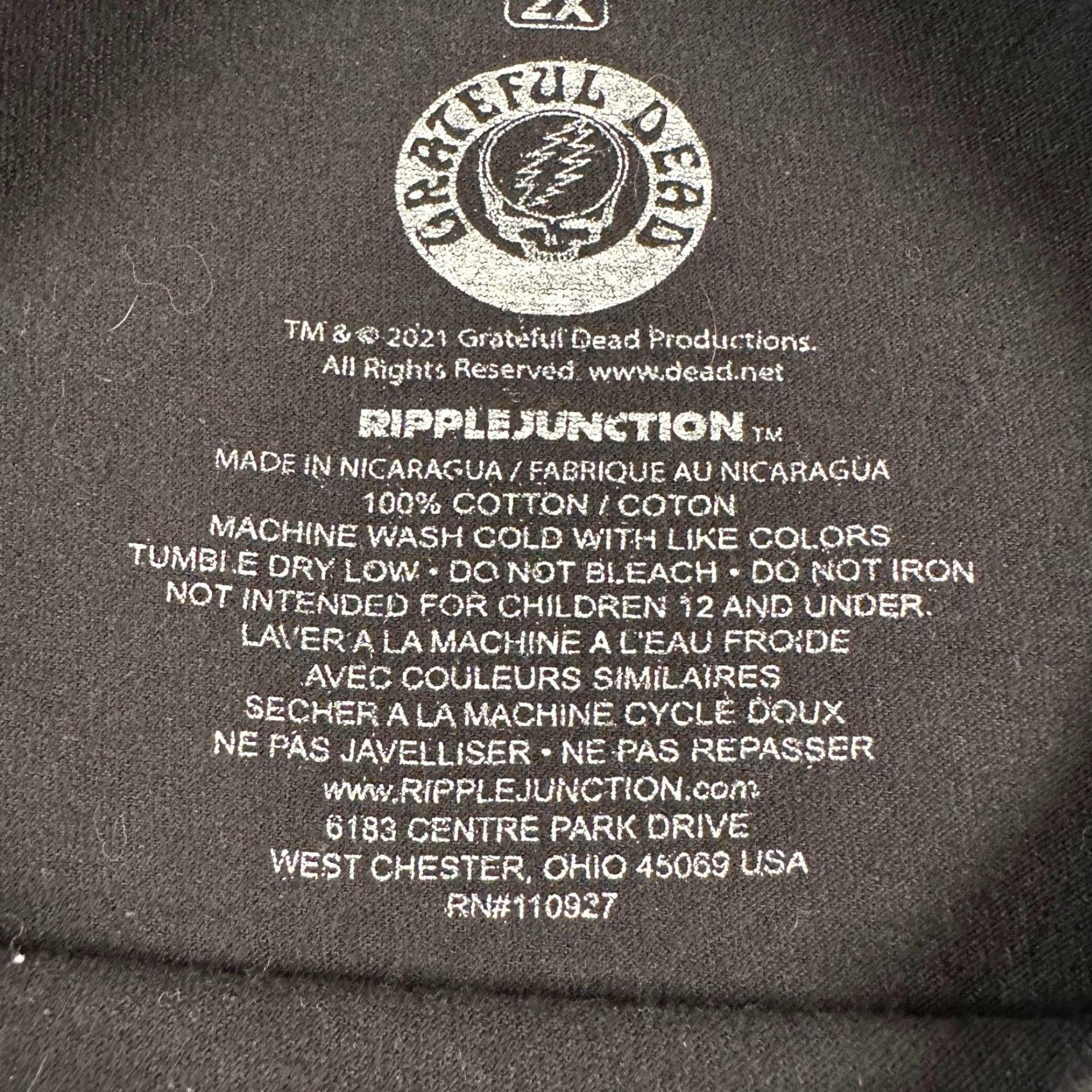 Ripple Junction RippleJunction Grateful Dead Graphic Tee Mens 2X Alien Dancing Bear UFO Black Size US XXL / EU 58 / 5 - 3 Thumbnail