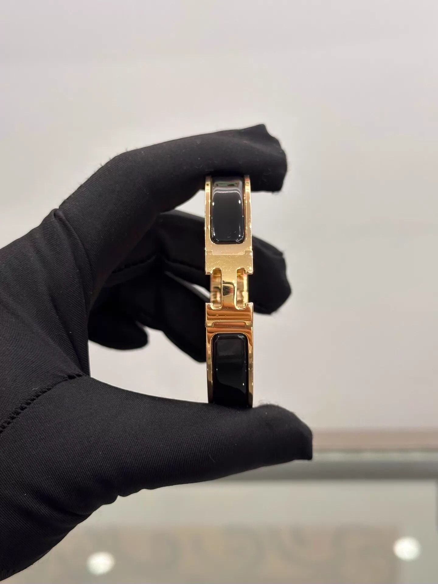 Hermes Hermes Clic H Black Enamel Gold H Bracelet GM Size ONE SIZE - 3 Thumbnail