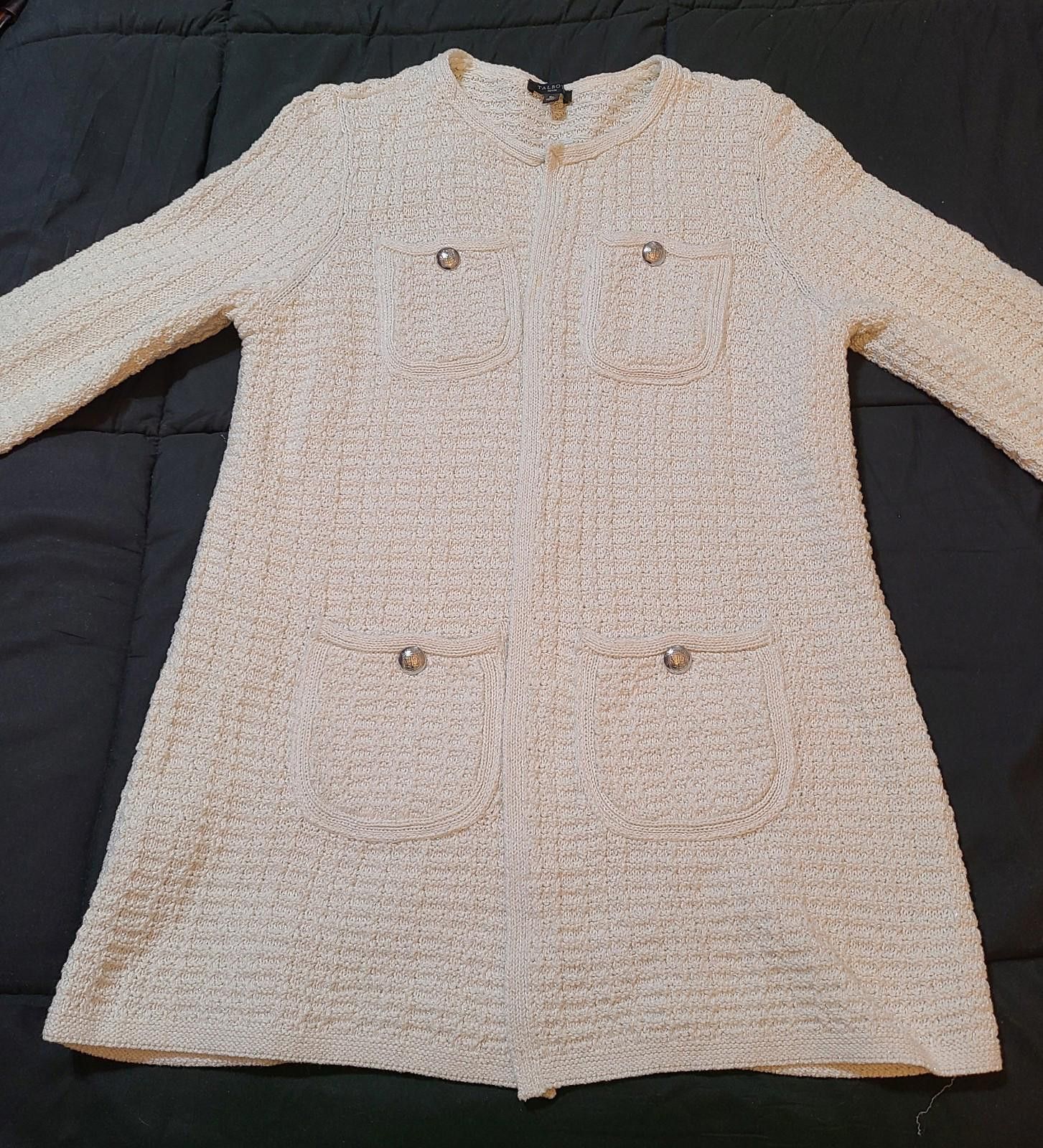 Designer Talbots Textured Knit Coatigan Women's Size SP Oversized Size M / US 6-8 / IT 42-44 - 2 Thumbnail