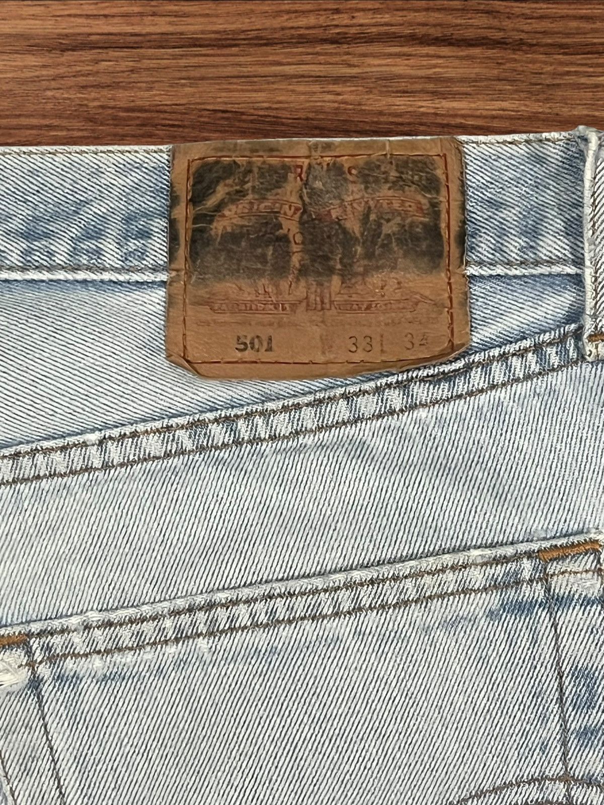 Levi's × Levi's Vintage Clothing Vintage 90s Levi’s 501 Light Blue Washed Button Fly Jeans Size US 33 - 11 Thumbnail