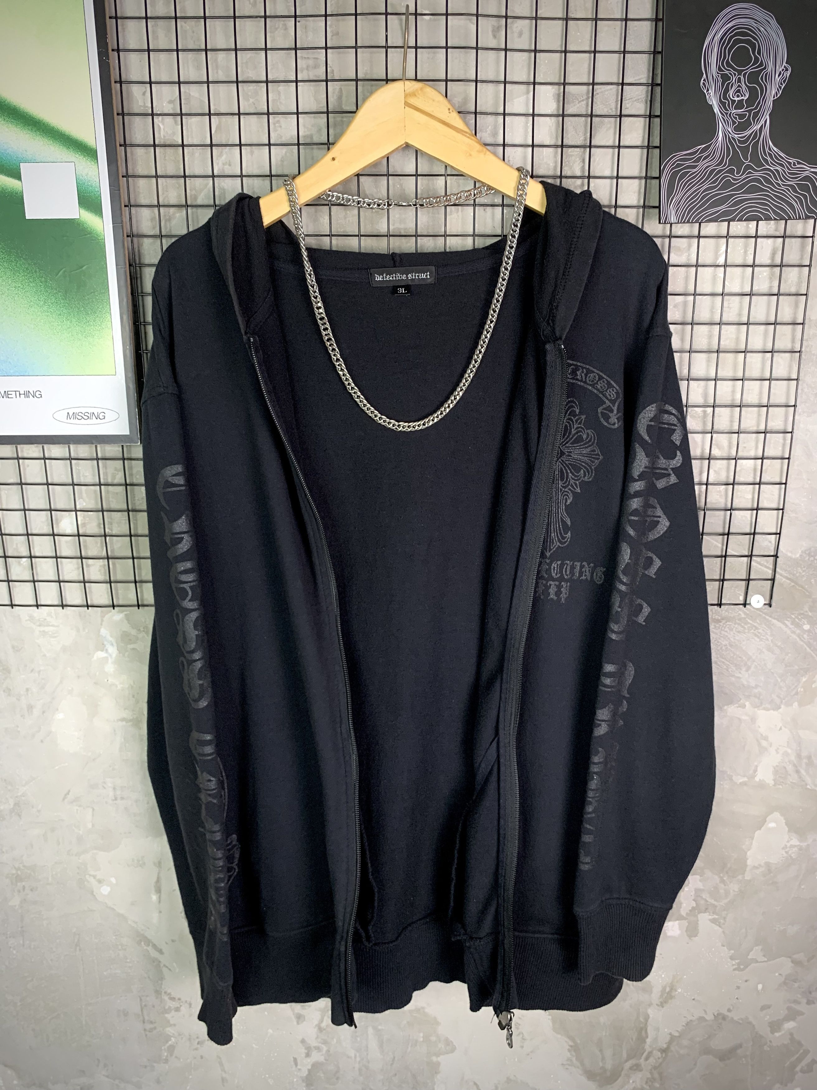 Defective Struct Y2K Defectif Struct Gothic Cross Tribal Full Zip Hoodie Size US XXL / EU 58 / 5 - 4 Thumbnail