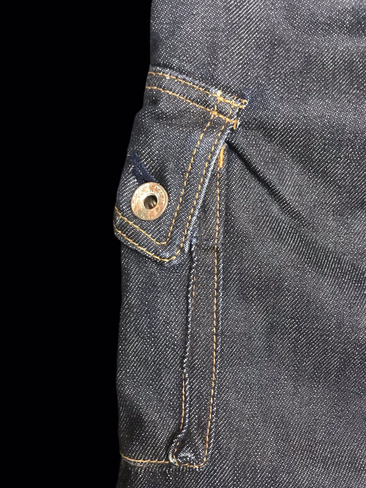 Japanese Brand 💥BIKER DENIM💥Raw SPELLBOUND Japan Sturdy Cargo Denim F208 Size US 35 - 14 Thumbnail