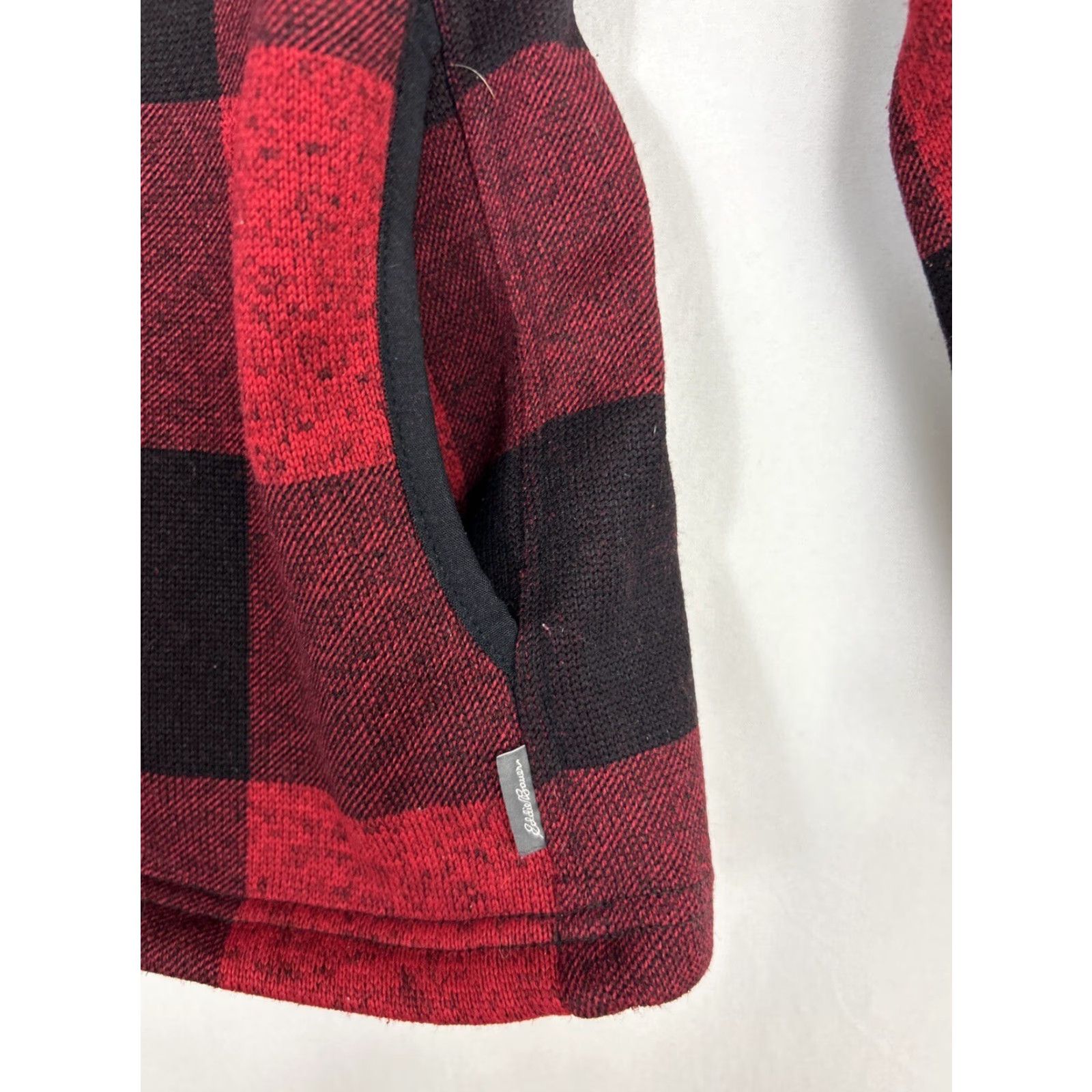Eddie Bauer Eddie Bauer Womens XS Sweater Plaid 1/4 Snap Pullover Black Red Lumberjack (Colorful) Womens XS Pullover Sweater Size XS / US 0-2 / IT 36-38 - 6 Thumbnail