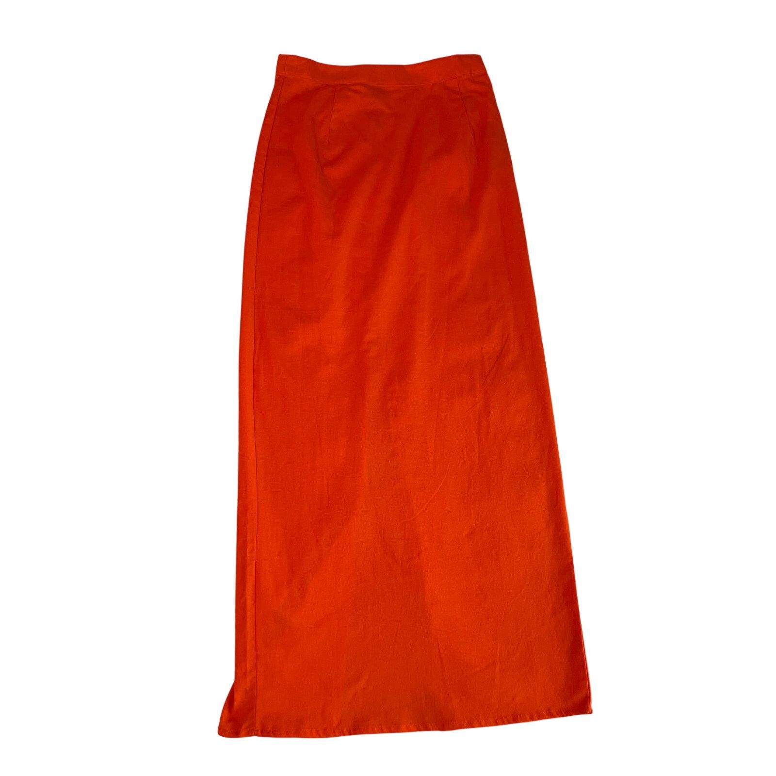 PrettyLittleThing PrettyLittleThings Orange Fitted High Waisted Back Slit 8 Size 30" / US 8 / IT 44 - 14 Thumbnail