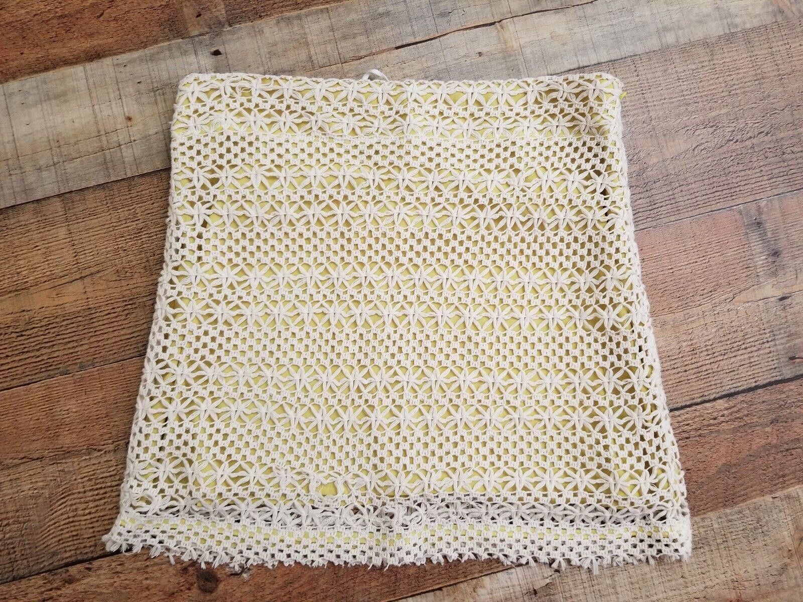 Designer Umgee Skirt Large Crochet Beige Over Yellow Mini Short NWT Size 36" / US 14 / IT 50 - 2 Thumbnail