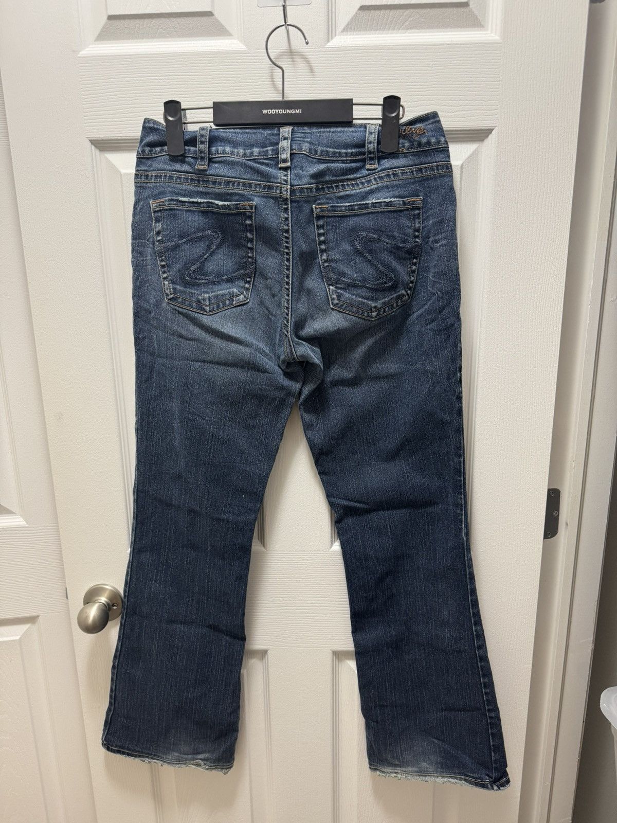 Silver Jeans Co. Silver Jeans Bolan Bootcut Dark Denim Distressed Size US 31 - 2 Thumbnail