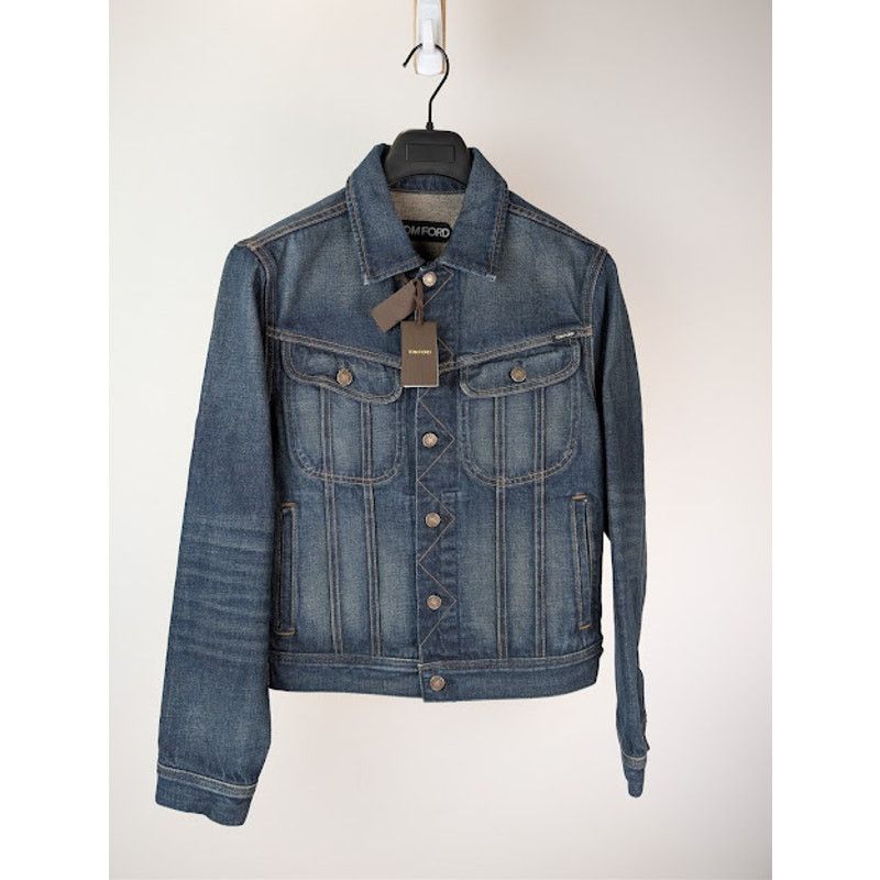 Tom Ford o1rshd1 Iconic Denim Jacket in Strong High / Low Blue Size US M / EU 48-50 / 2 - 1 Thumbnail