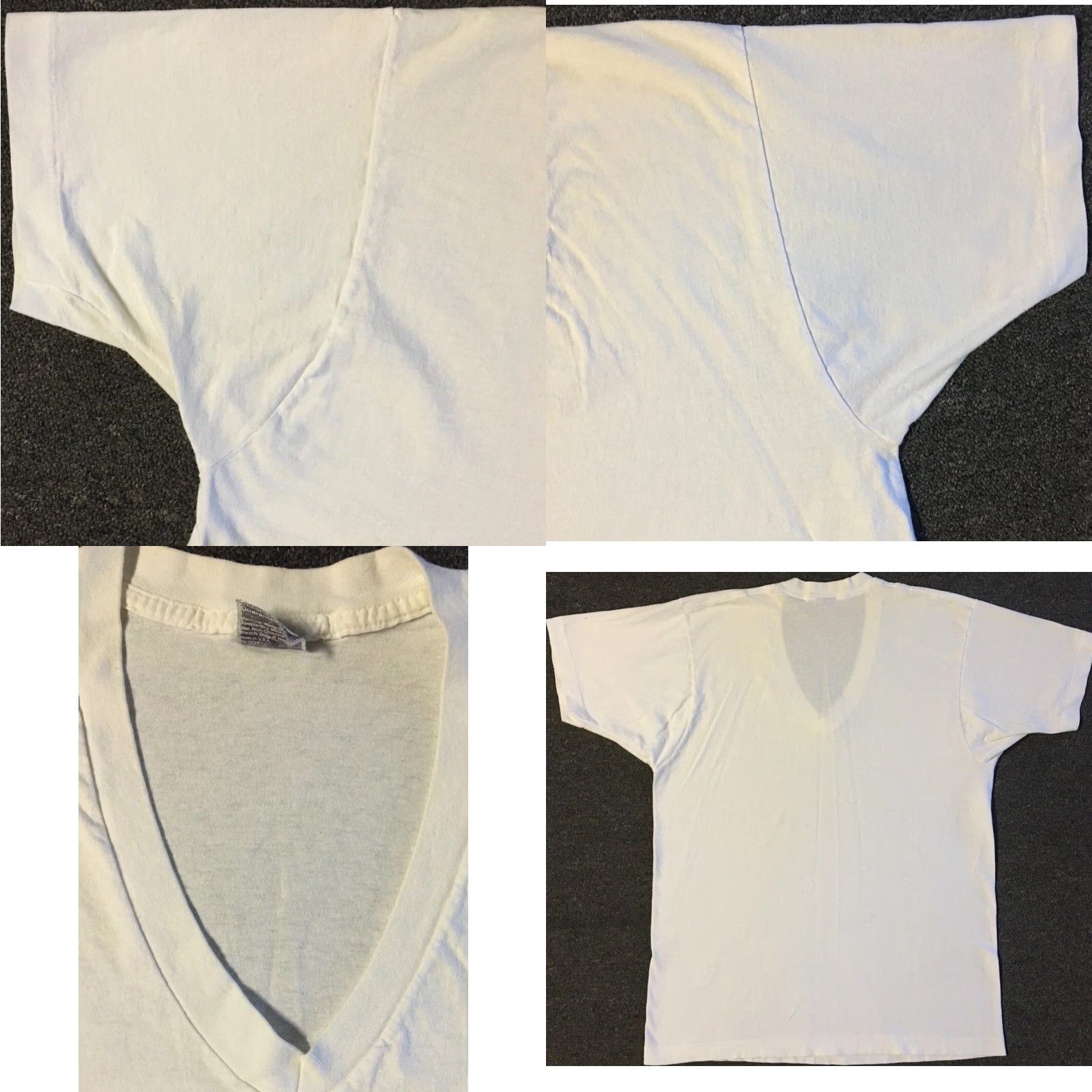 Vintage VINTAGE 80s 90s Faded Distressed V Neck Shirt M White Grunge Biker Punk Surf Skate Track Mens T-Shirt Size US M / EU 48-50 / 2 - 8 Thumbnail