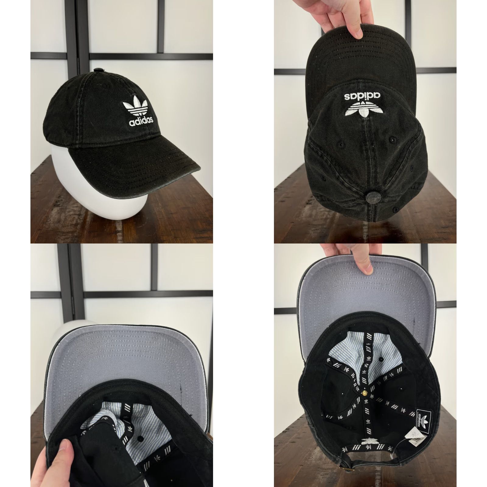 Adidas Adidas Hat Cap Strap Back Mens One Size Dark Gray Embroidered Cotton Golf Golfer Size ONE SIZE - 8 Thumbnail