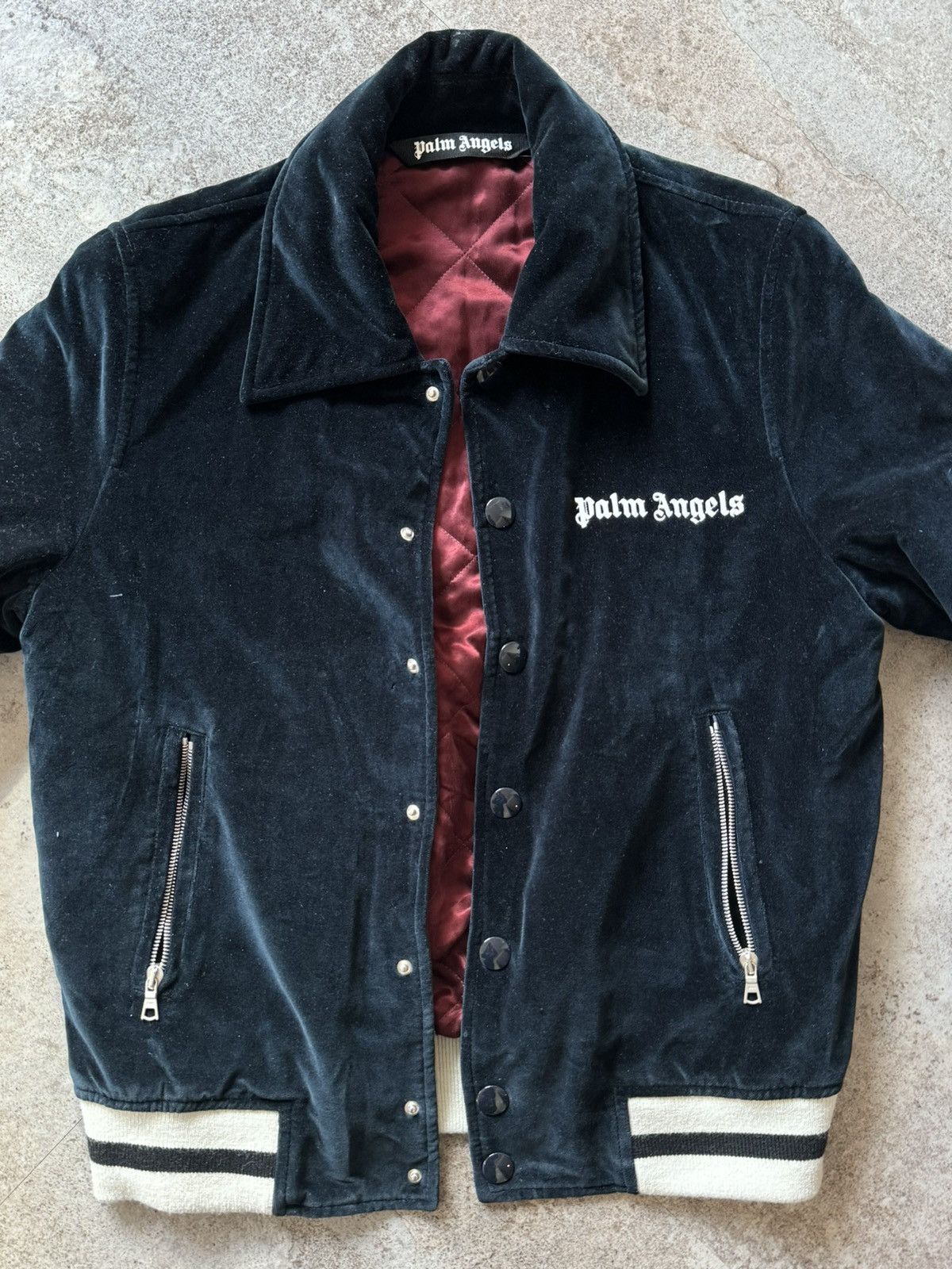 Palm Angels Palm Angels Velvet Baseball Jacket Grailed