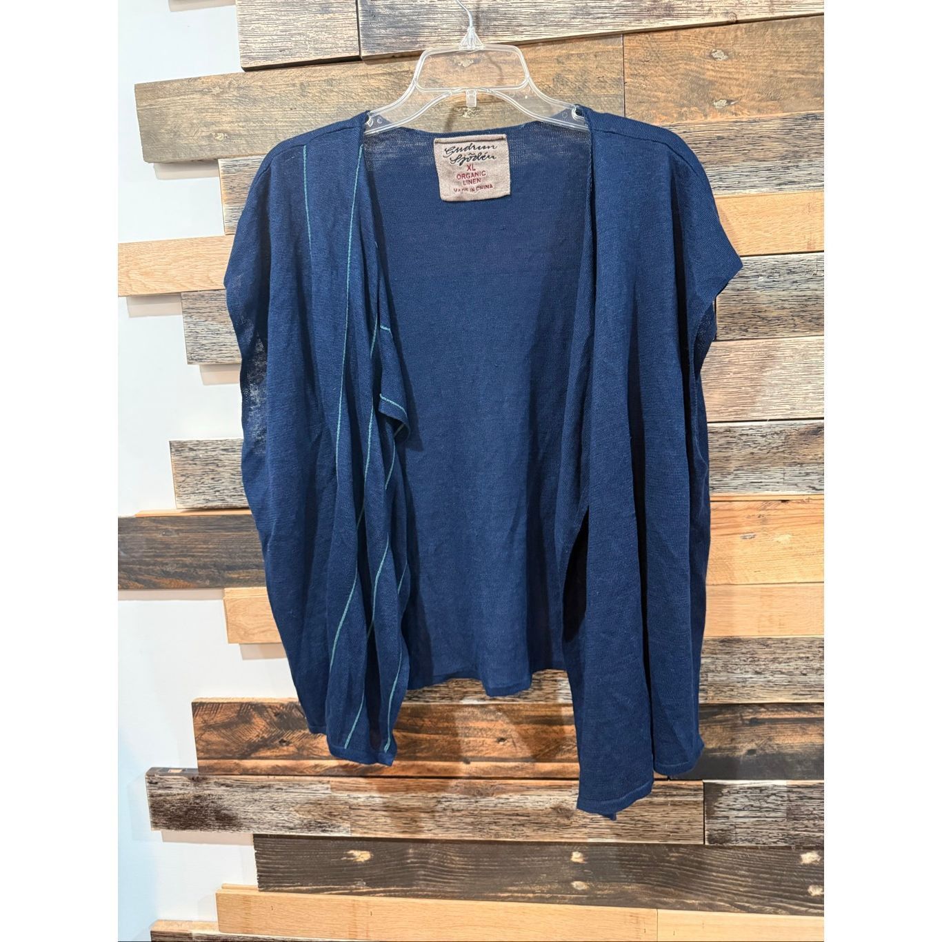 Guru Gudrun Sjoden open front navy blue linen cardigan size XL Size XL / US 12-14 / IT 48-50 - 1 Thumbnail