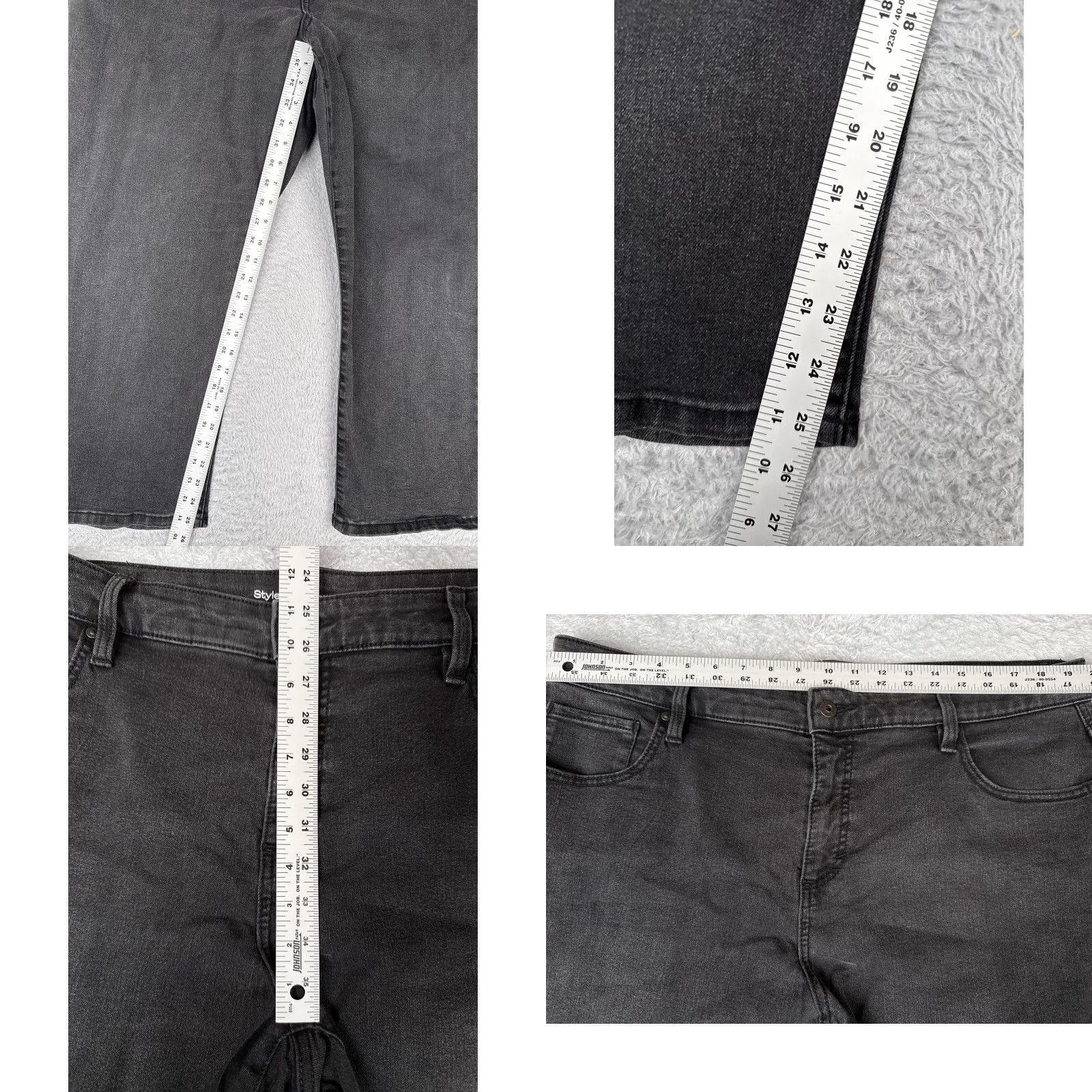 Style & Co Style & Co Jeans Womens 18W Black Capri Stretch Denim Plus Size Pants Size 40" / US 18 - 8 Thumbnail