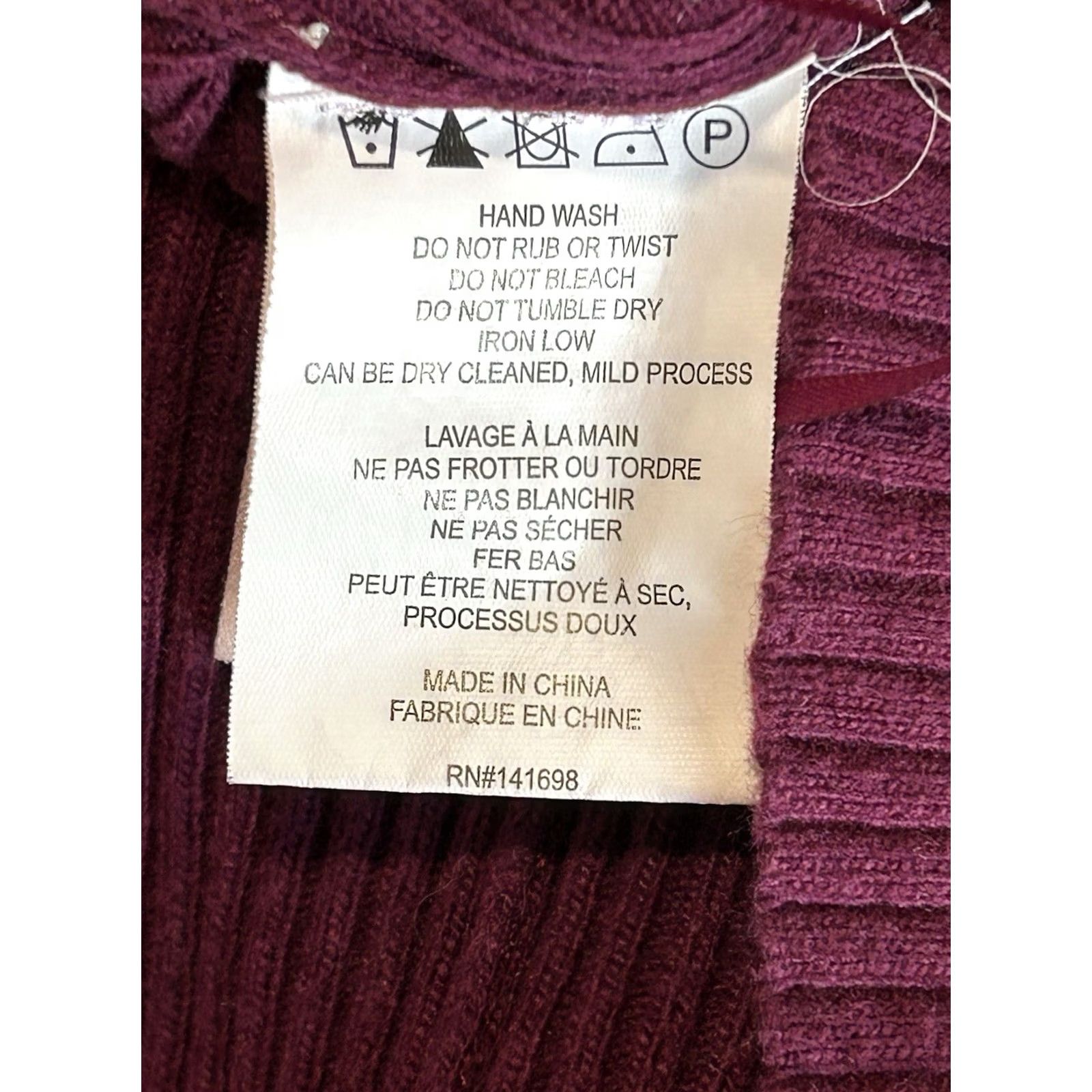 Ramy Brook Ramy Brook Andrea V-Neck Mini Sweater Dress Mulberry Women’s Large L Short Sleeve Knit Buttoned V-Neck Casual Party Wedding Size L / US 10 / IT 46 - 6 Thumbnail