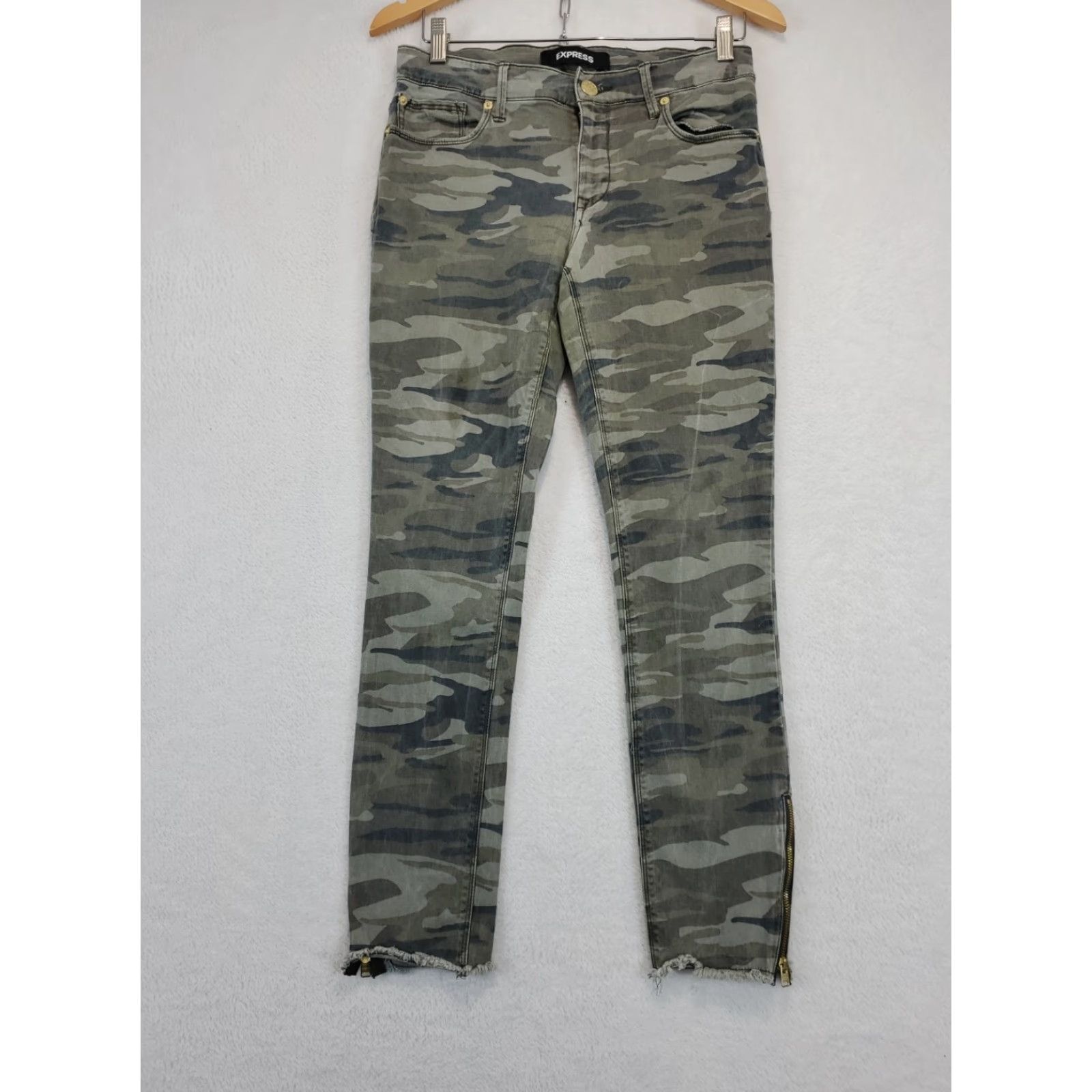 Express Express Jeans Camouflage Ankle Zip Legging Women 6R Midsize Stretch Y2K Gorpcore Size 28" / US 6 / IT 42 - 3 Thumbnail