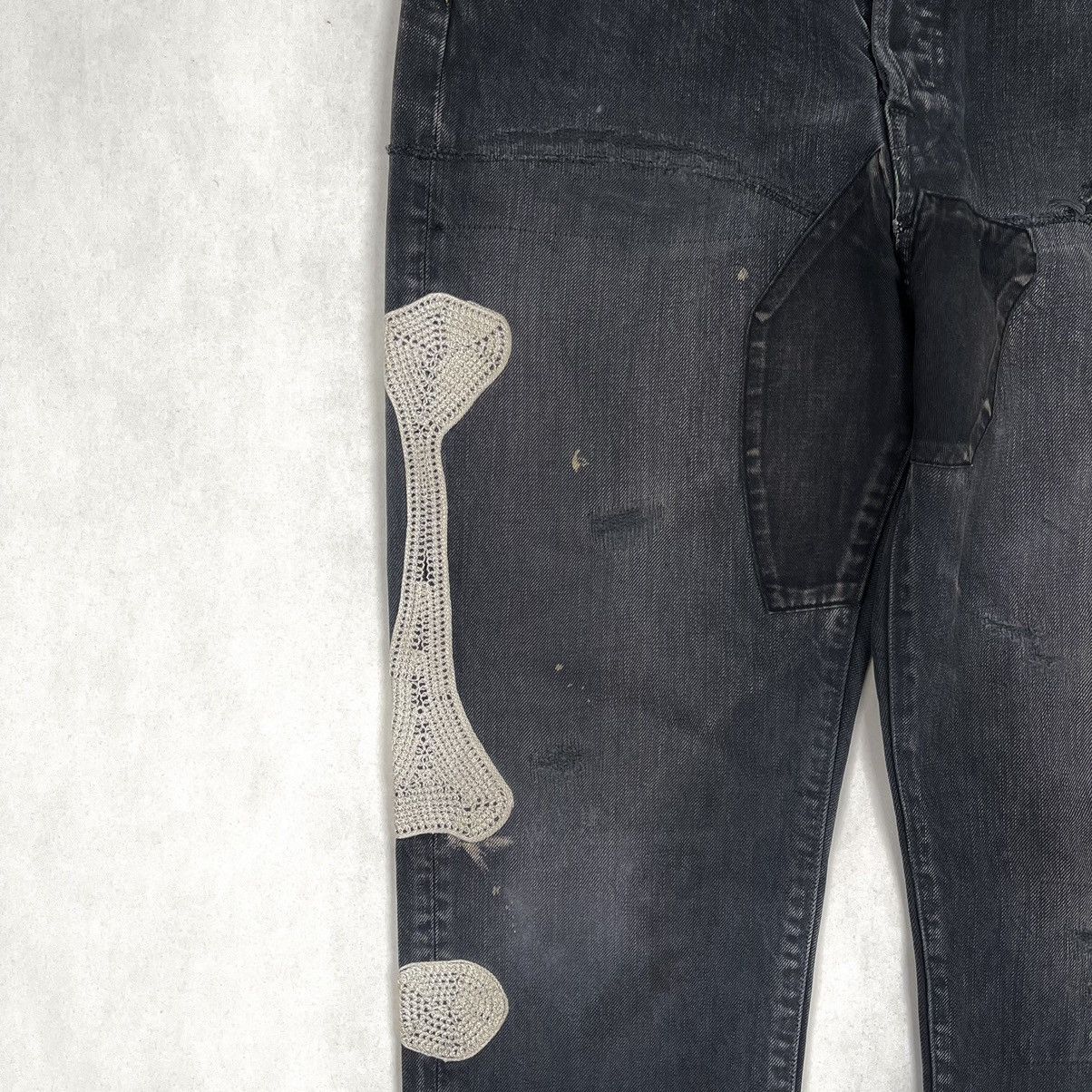 Kapital Kountry FW19 Distressed Denim (Bone/Skeleton Embroidered) Size US 32 / EU 48 - 8 Thumbnail